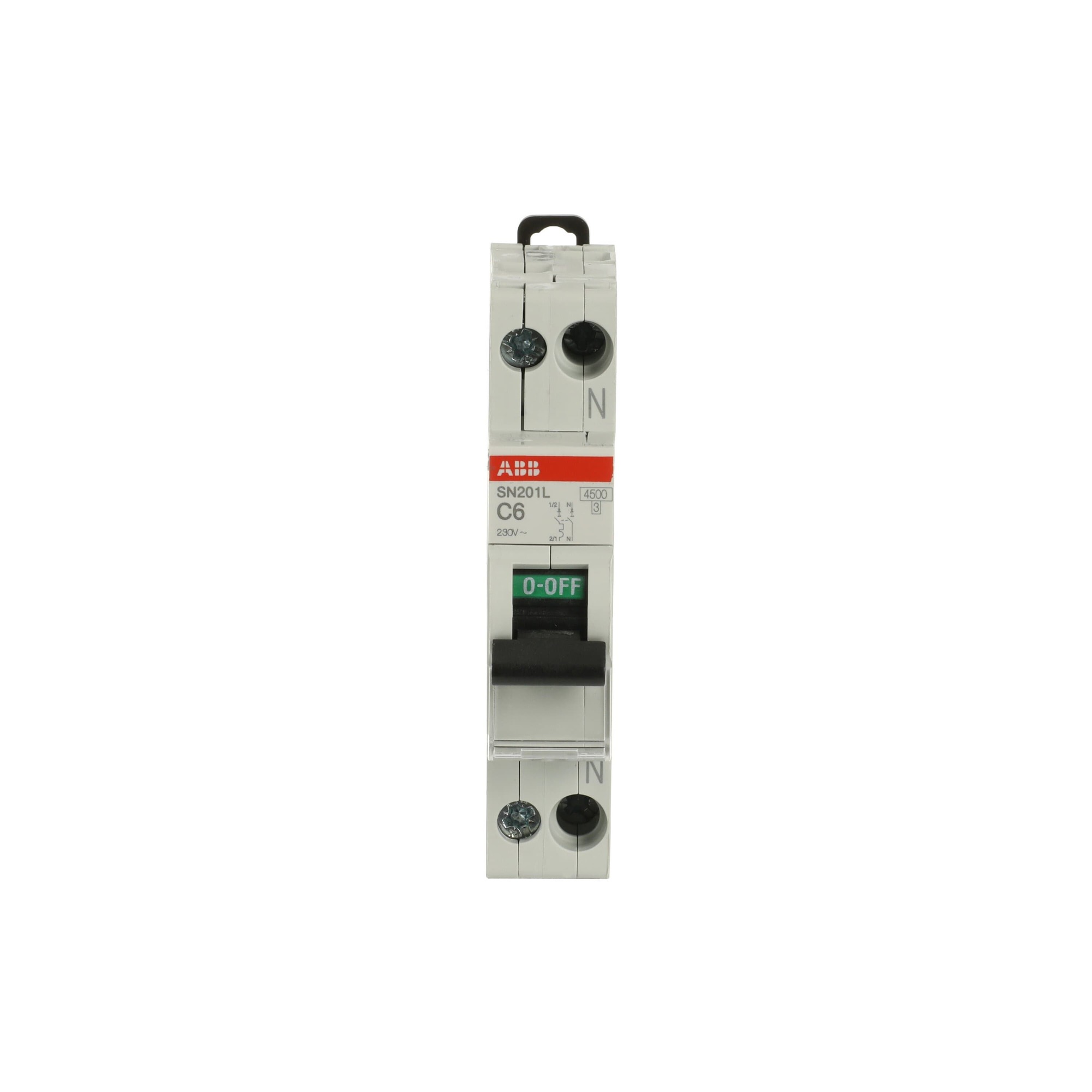 Interruptor automático 1x6A 4.5kA curva C 2CSS245101R0064 ABB — ABB