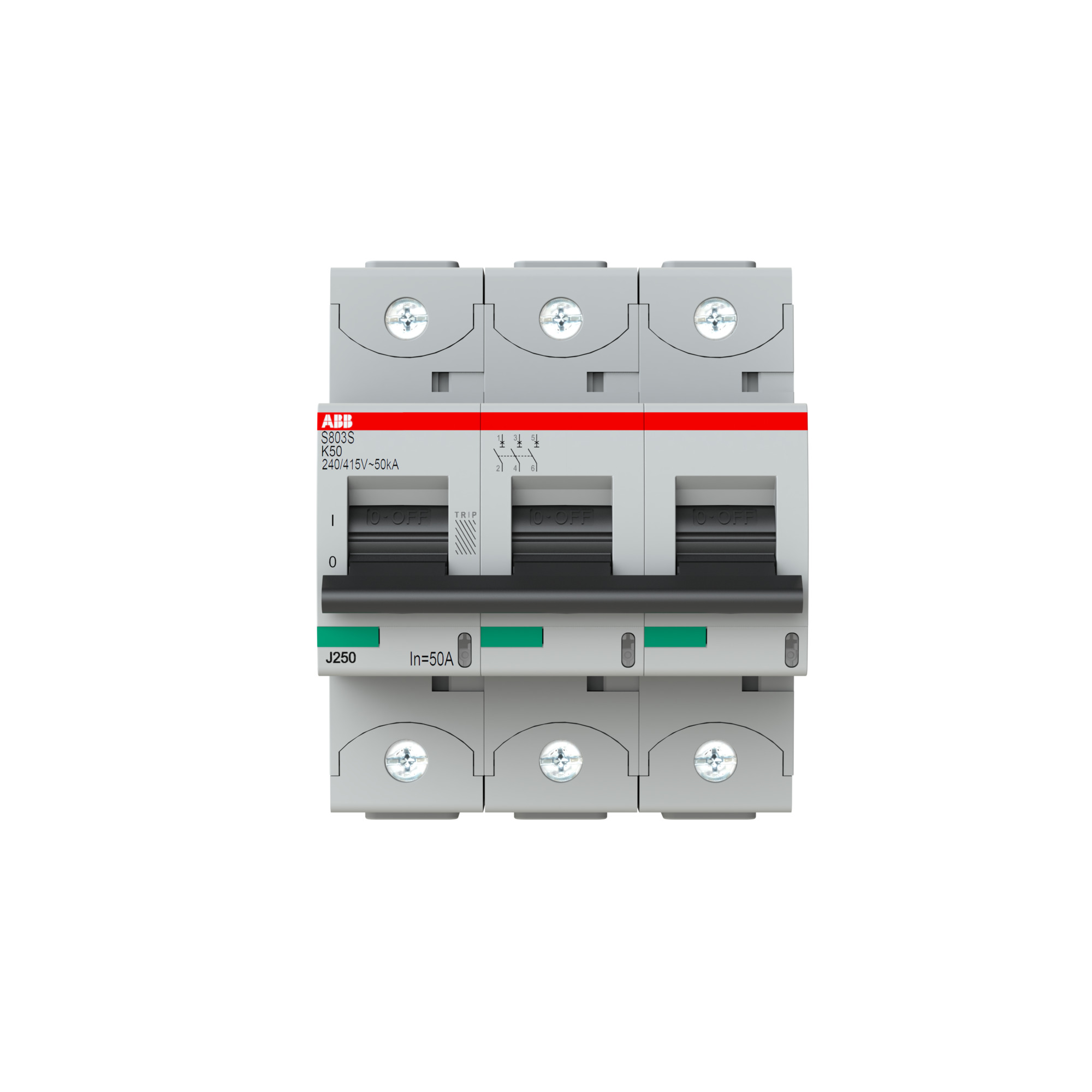 Interruptor automático 3x50A 50kA curva K 2CCS863001R0577 ABB — ABB