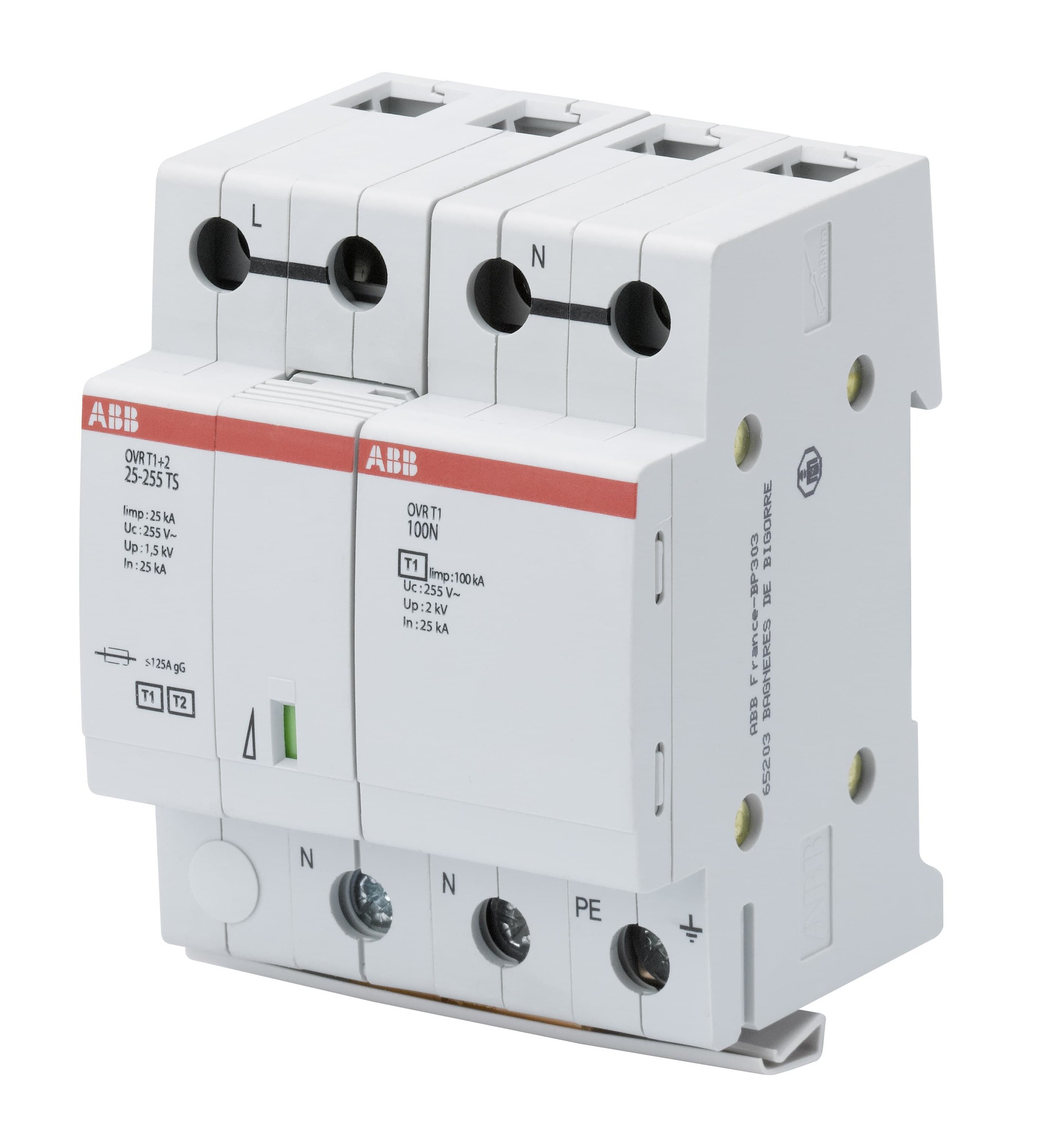 Limitador Sobretension 230V 25kA Tipo 1+2 Ovr T1+2 1N 25-255 Ts 2CTB815101R4400 — ABB — ABB