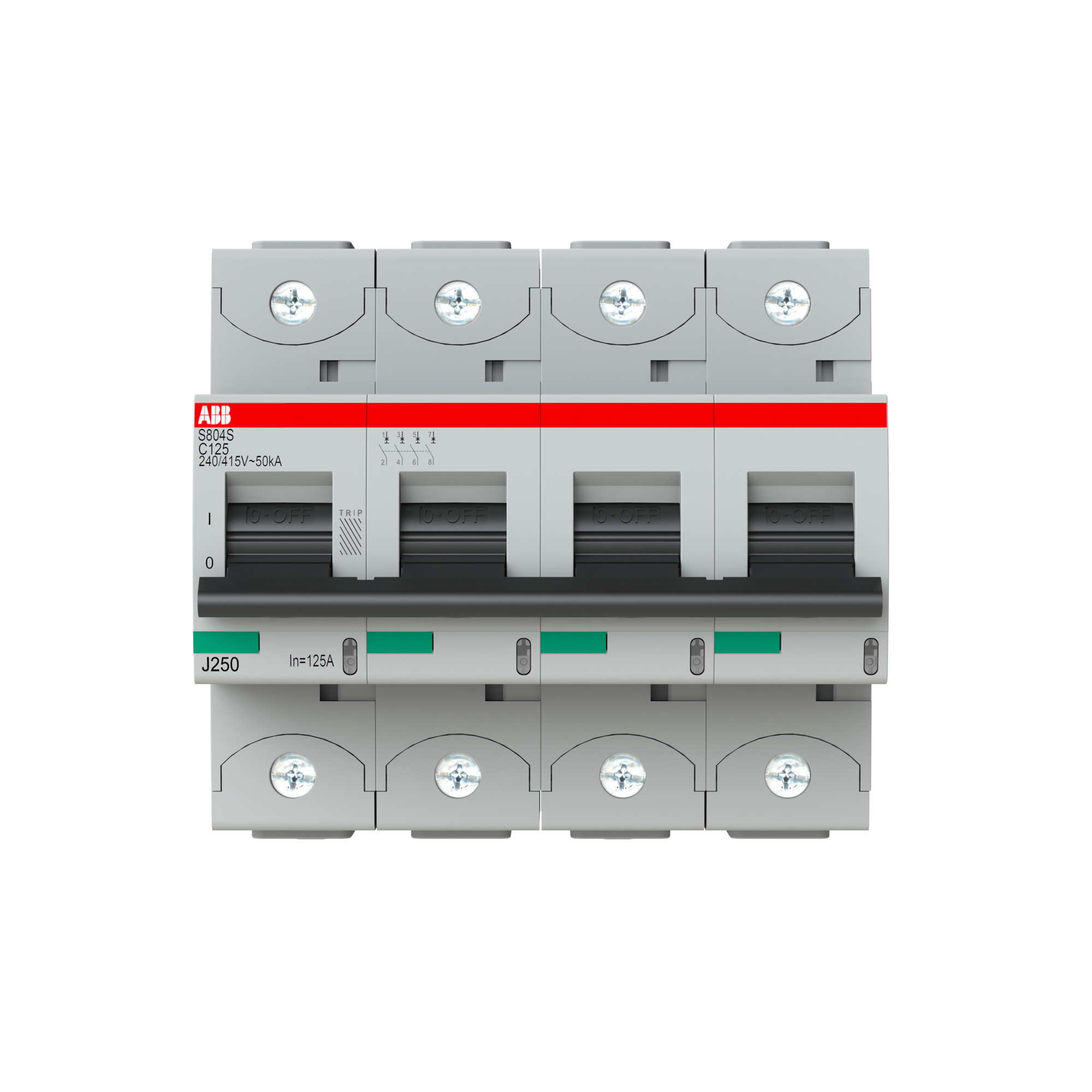 Interruptor HIGH PERFORM S800S 4P 125A C 50KA 2CCS864001R0844 ABB — ABB