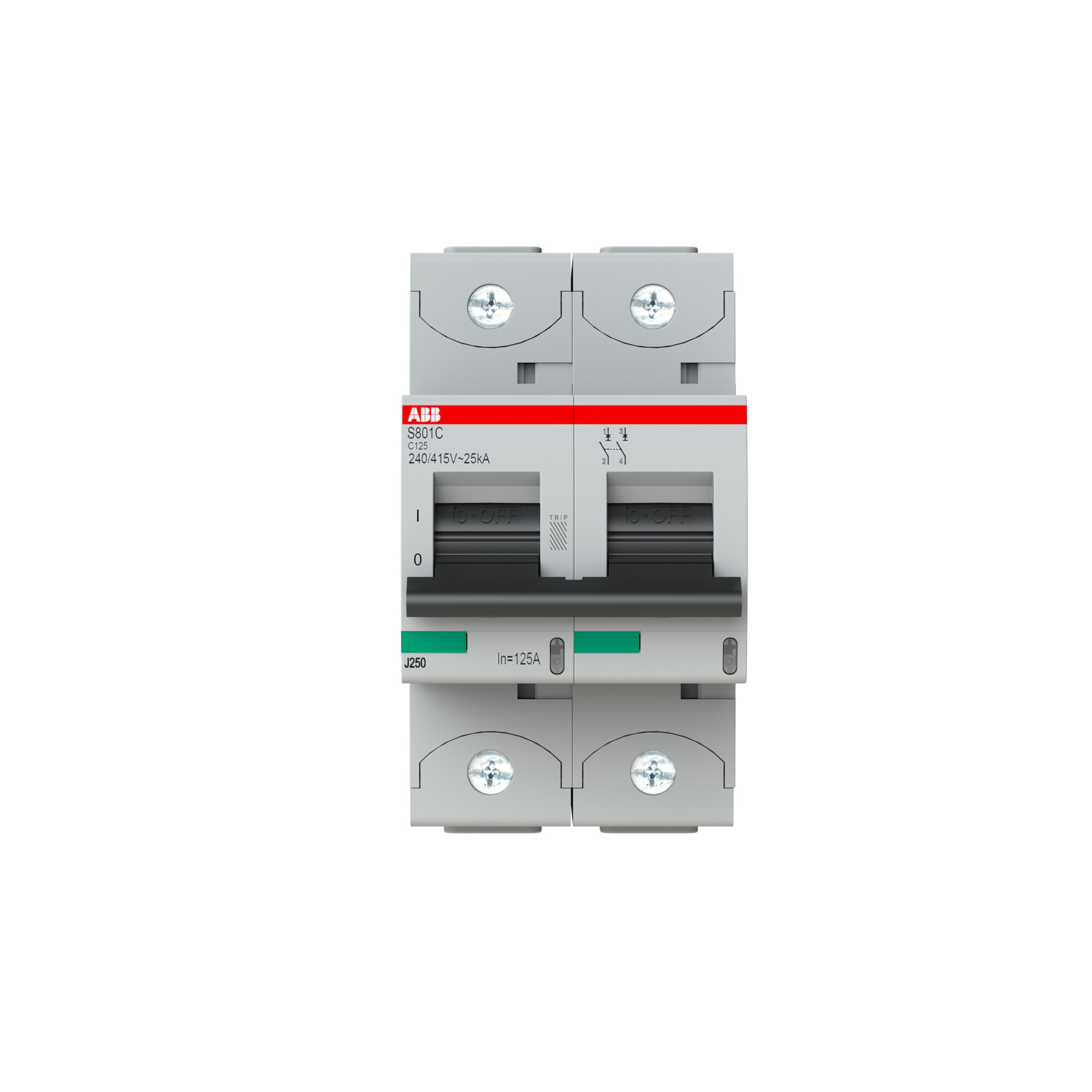 Interruptor automático 2x125A 25kA curva C 2CCS882001R0844 ABB — ABB