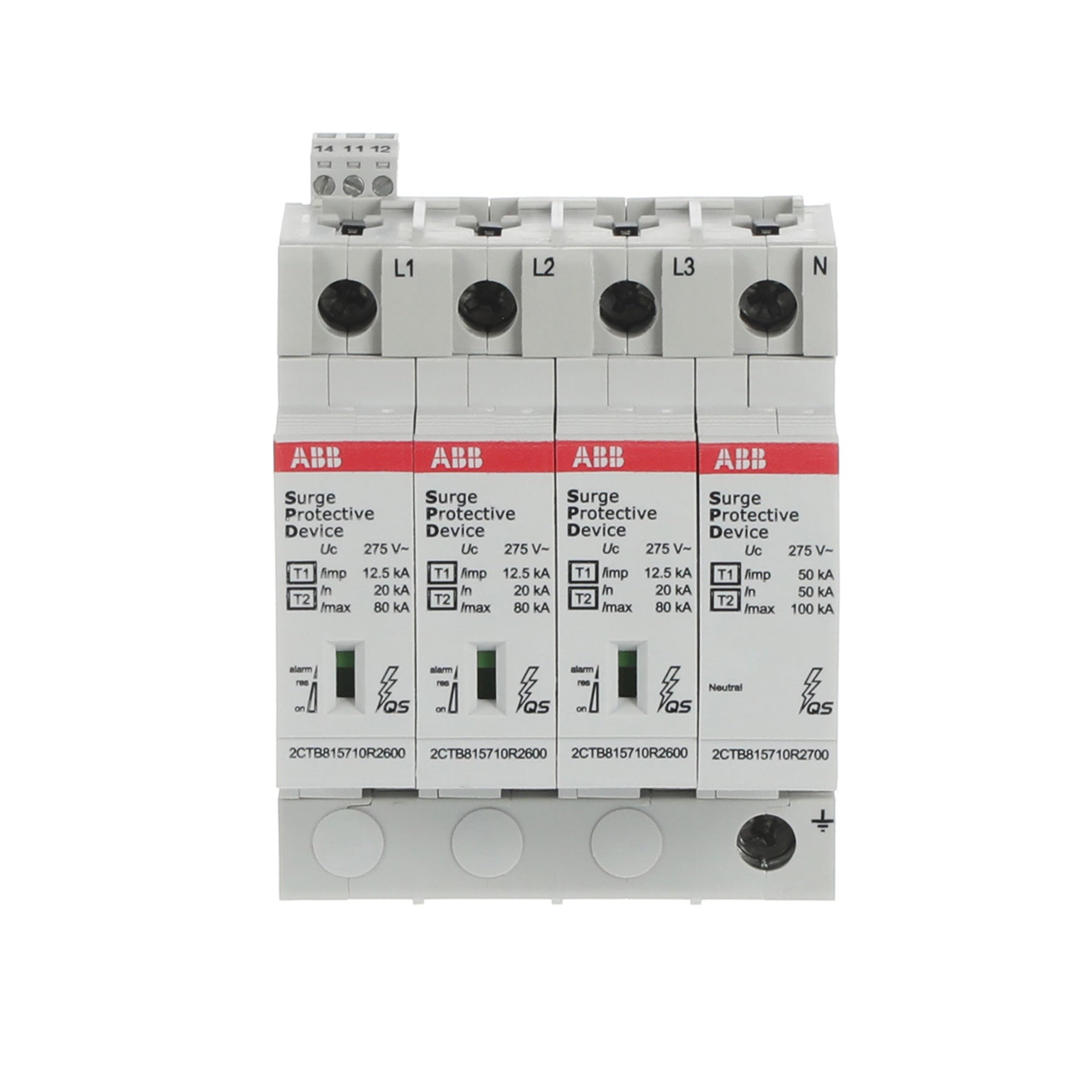 Protector Sobretension Tipo 1+2 3P+N 12.5kA P Ts Qs 2CTB815710R0700 — ABB — ABB