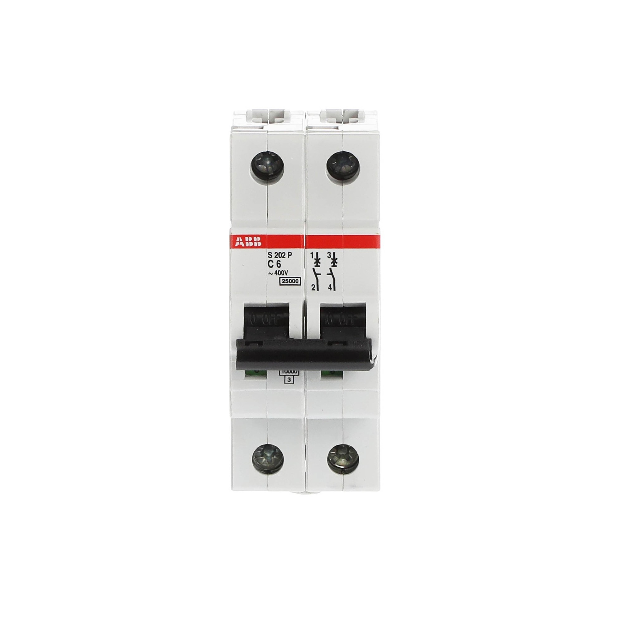 Interruptor automático 2x6A 25kA curva C S200P 2CDS282001R0064 ABB — ABB