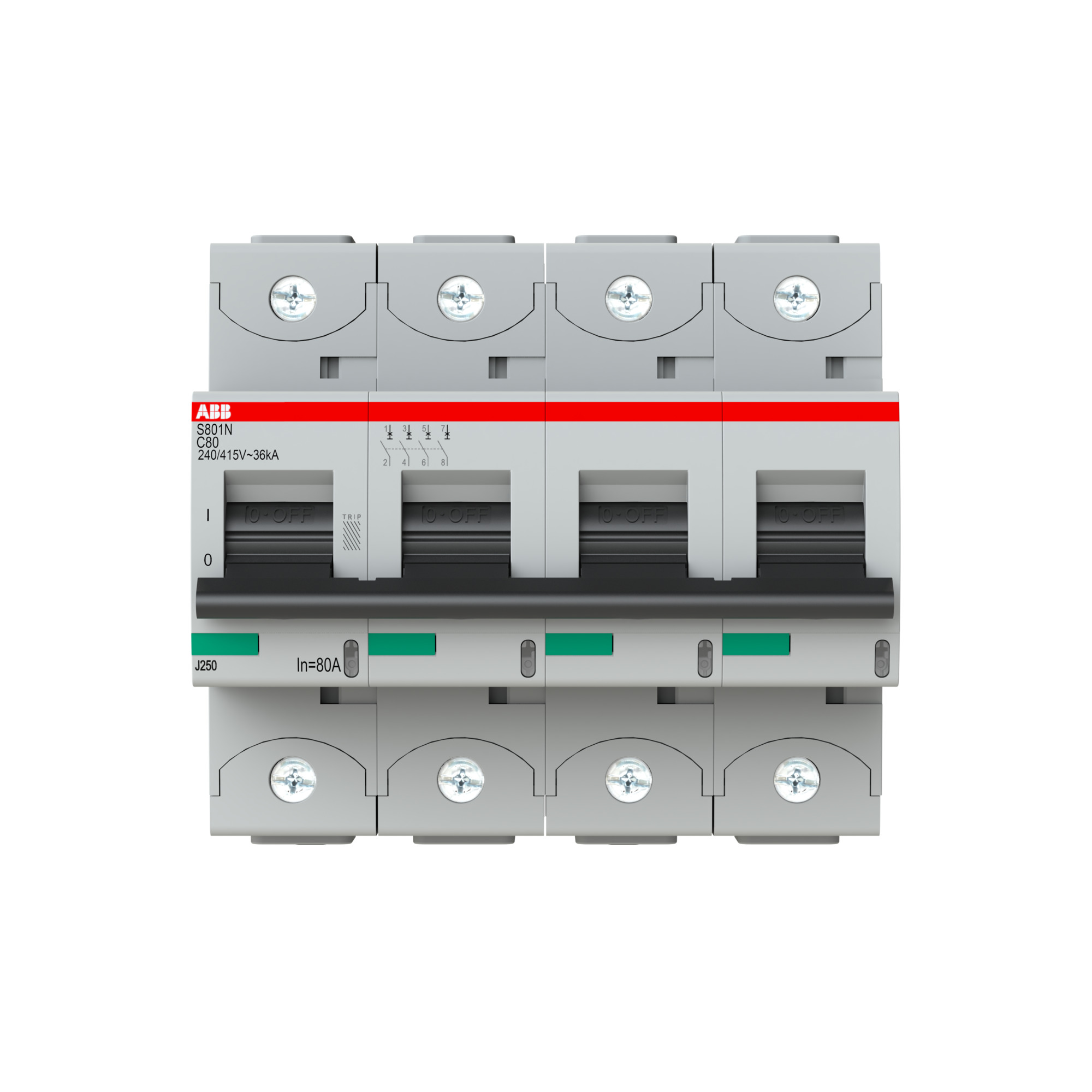 Interruptor automático 4x80A 36kA 2CCS894001R0804 ABB — ABB