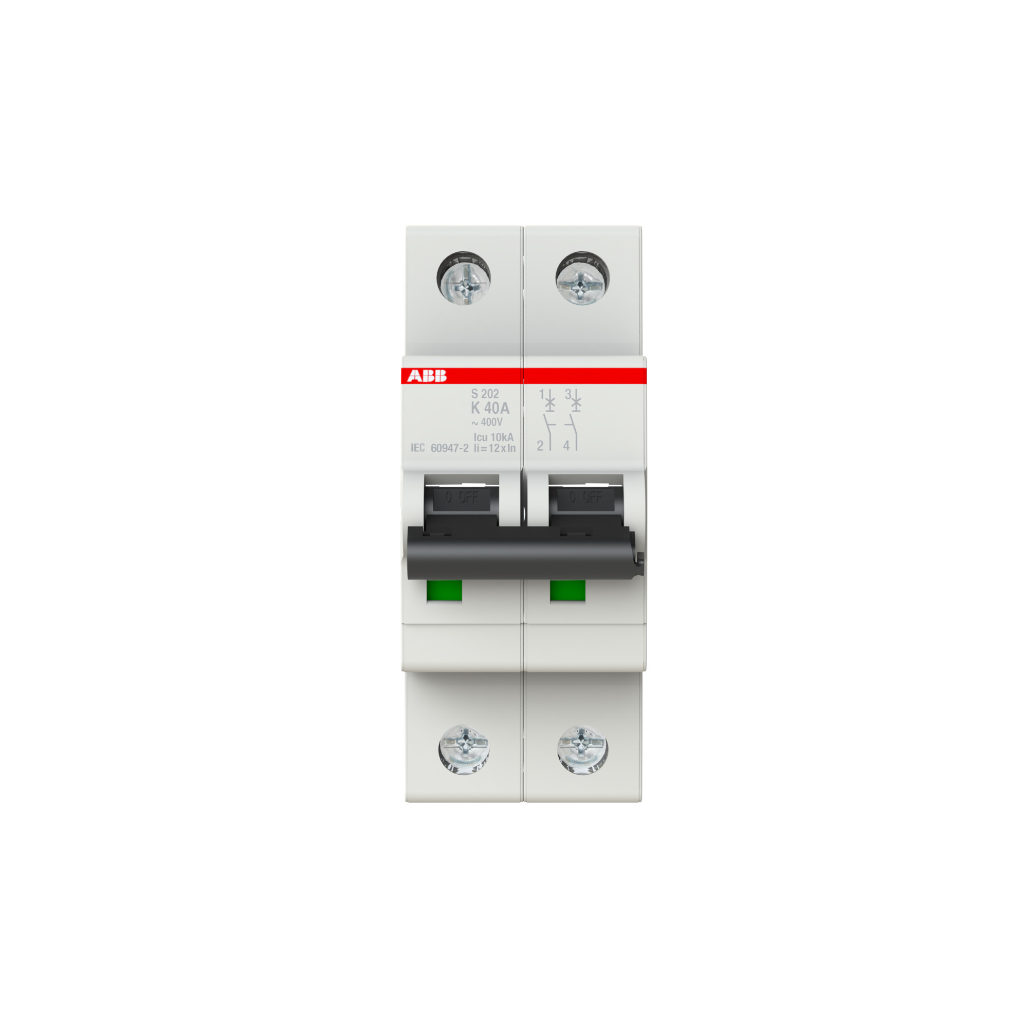 Interruptor automático 2x40A 10kA curva K S200 2CDS252001R0557 ABB — ABB