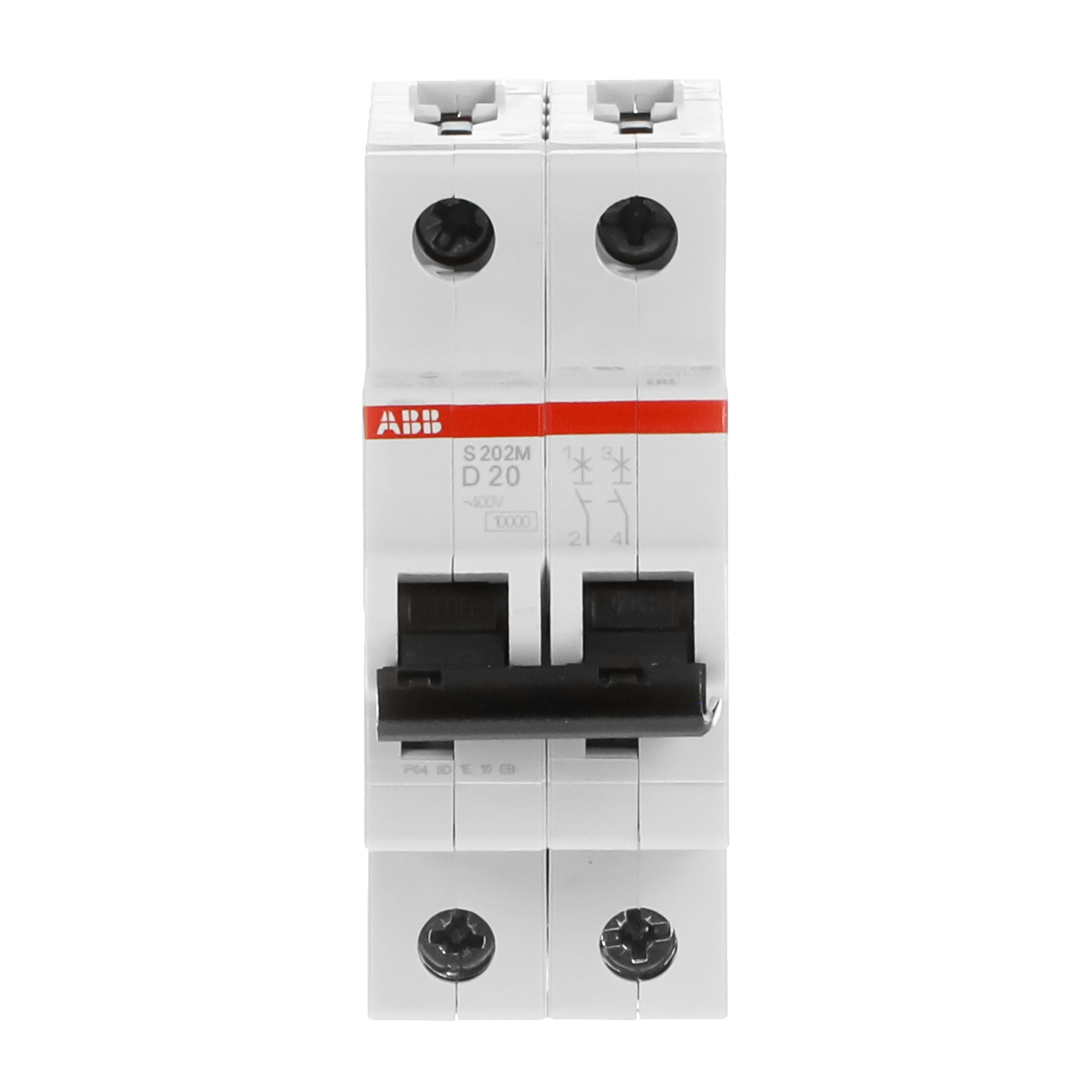 Interruptor automático 2x20A 15kA curva D S200 2CDS272001R0201 ABB — ABB