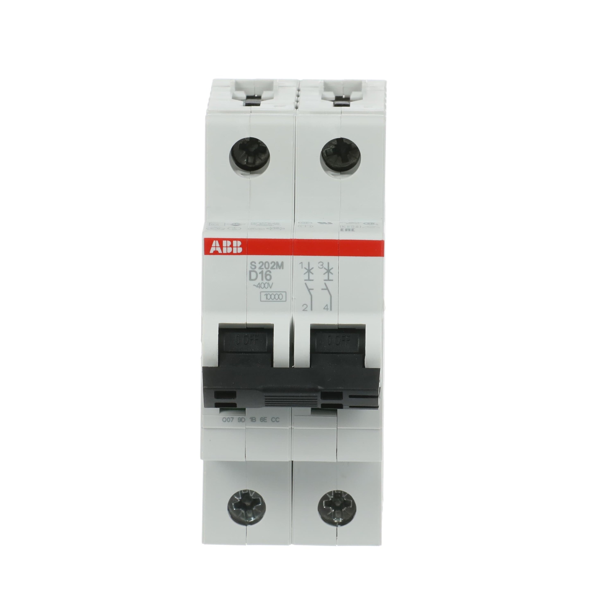 Interruptor automático 2x16A 15kA curva D S200 2CDS272001R0161 ABB — ABB