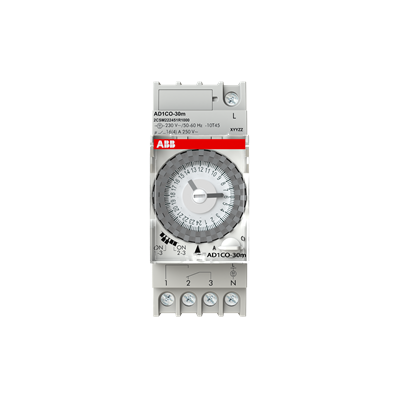 Reloj Horario Diario Sin Reserva, AD1CO-30m, 30MIN., 1CO, 220VCA, 2MÓD. 2CSM222451R1000 — ABB — ABB