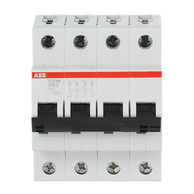 Interruptor automático 4P 15kA curva D 2CDS274001R0631 ABB — ABB