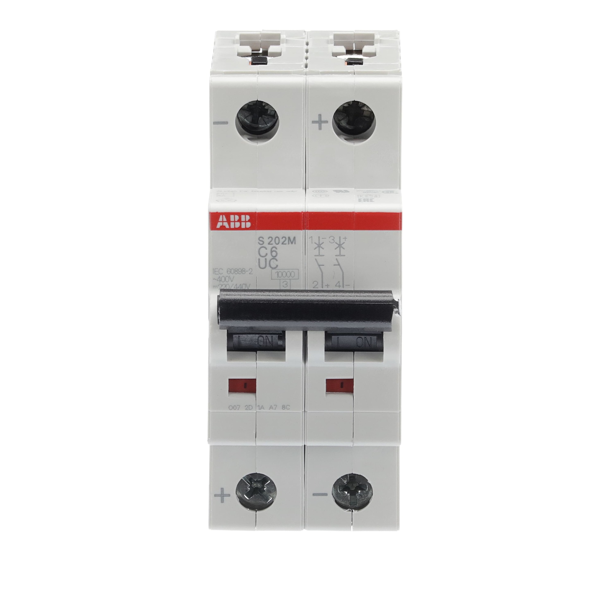 Interruptor automático 2x6A 10kA curva C 2CDS272061R0064 ABB — ABB