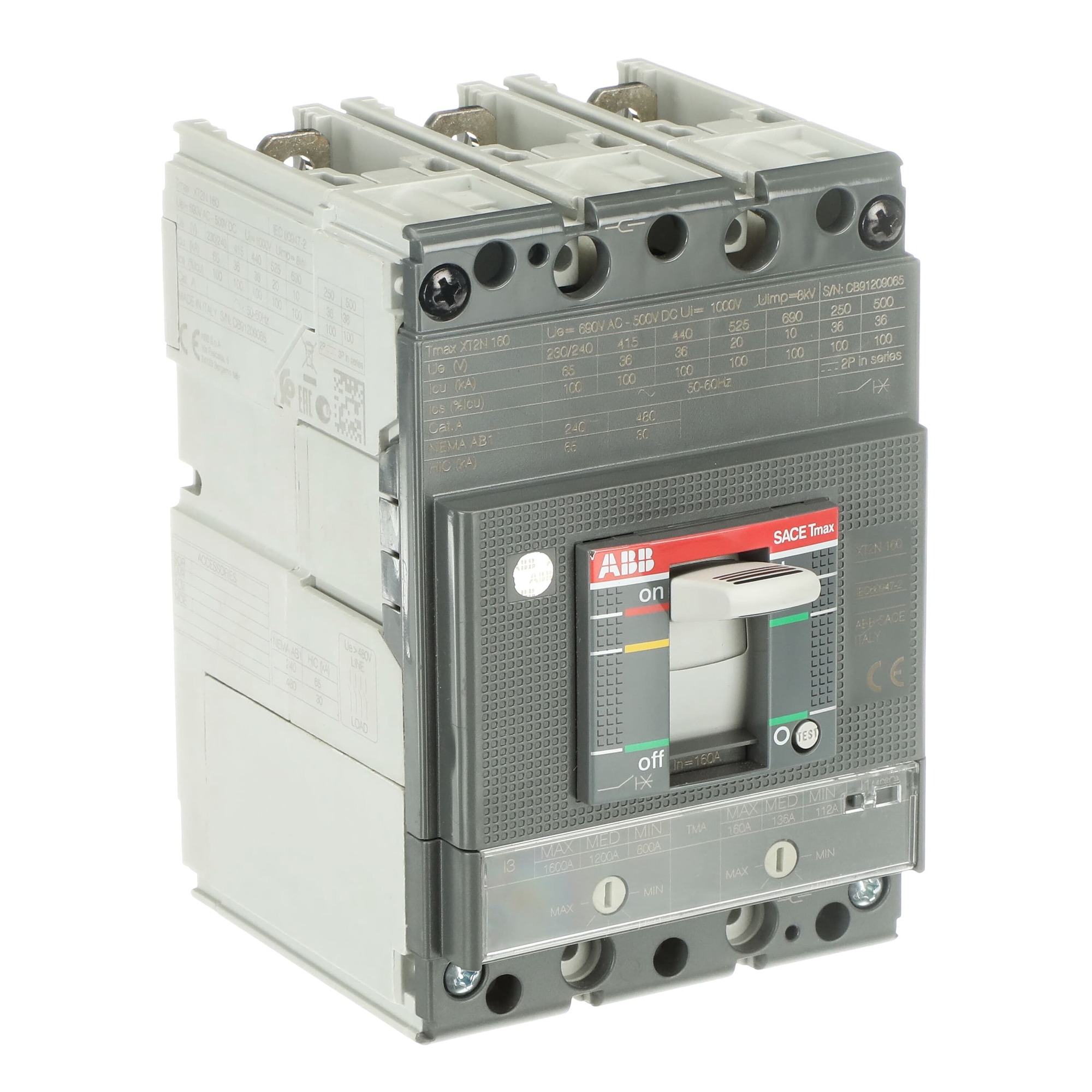 Interruptor caja moldeada 160A 36kA XT2 — Regulable 1SDA067020R1 ABB — ABB