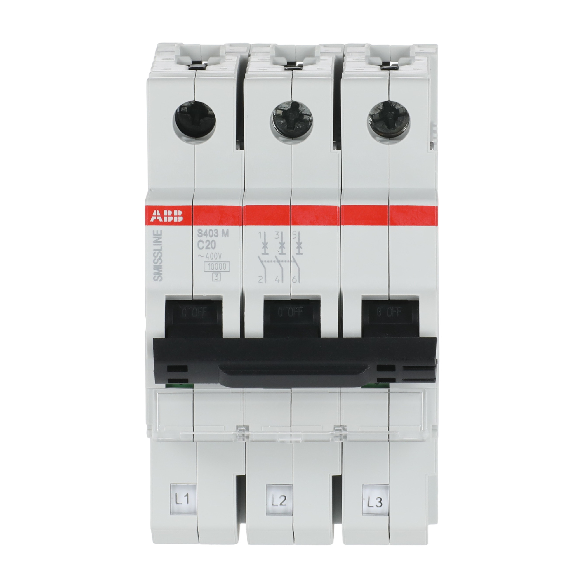 Interruptor automático 3x20A 10kA curva C 2CCS573001R0204 ABB — ABB