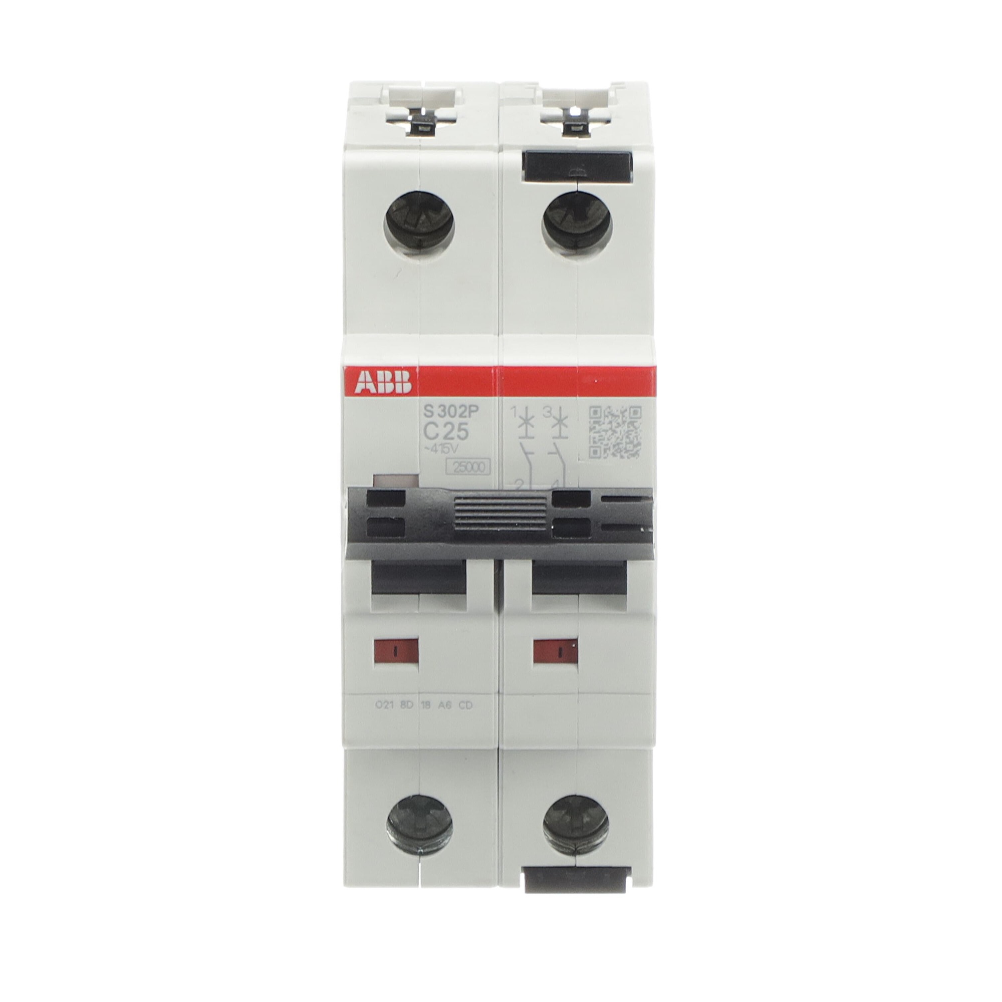 Interruptor automático 2x25A 25kA curva C S200P 2CDS282001R0254 ABB — ABB