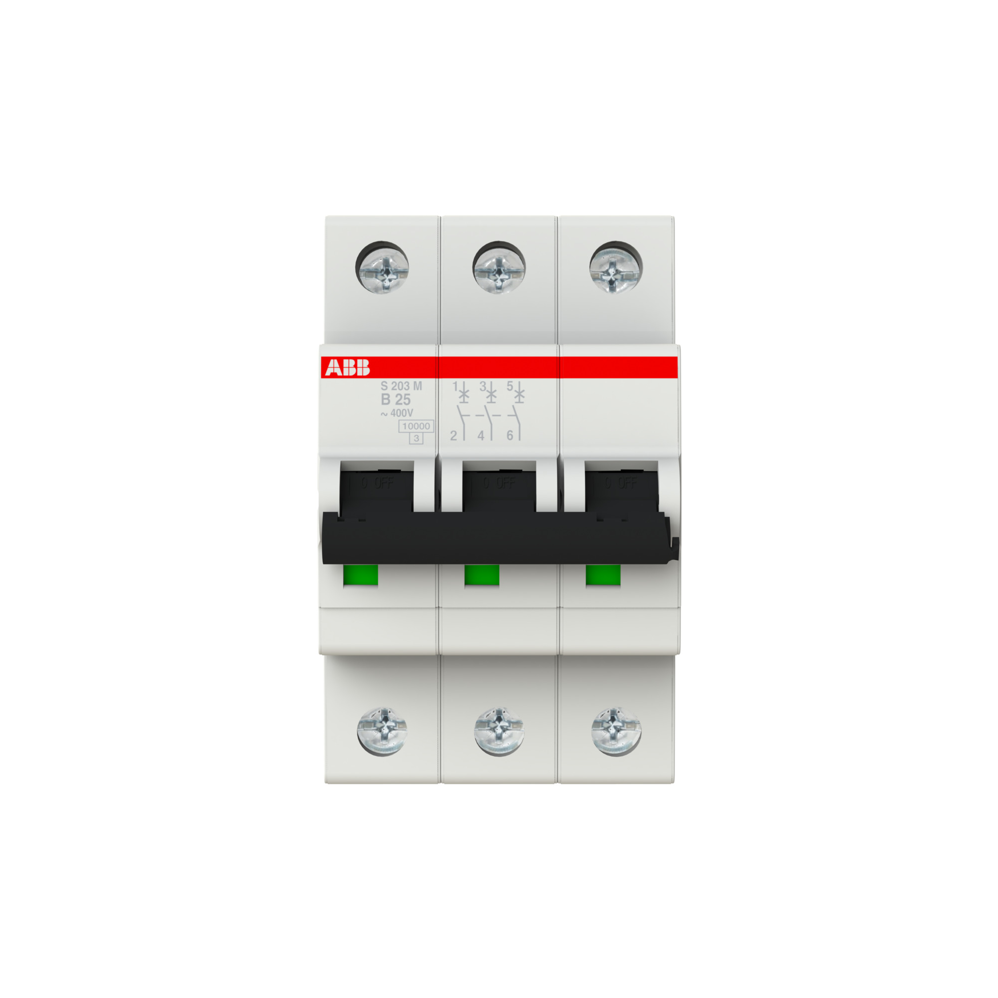 Interruptor automático 3x25A 15kA curva B 2CDS273001R0255 ABB — ABB