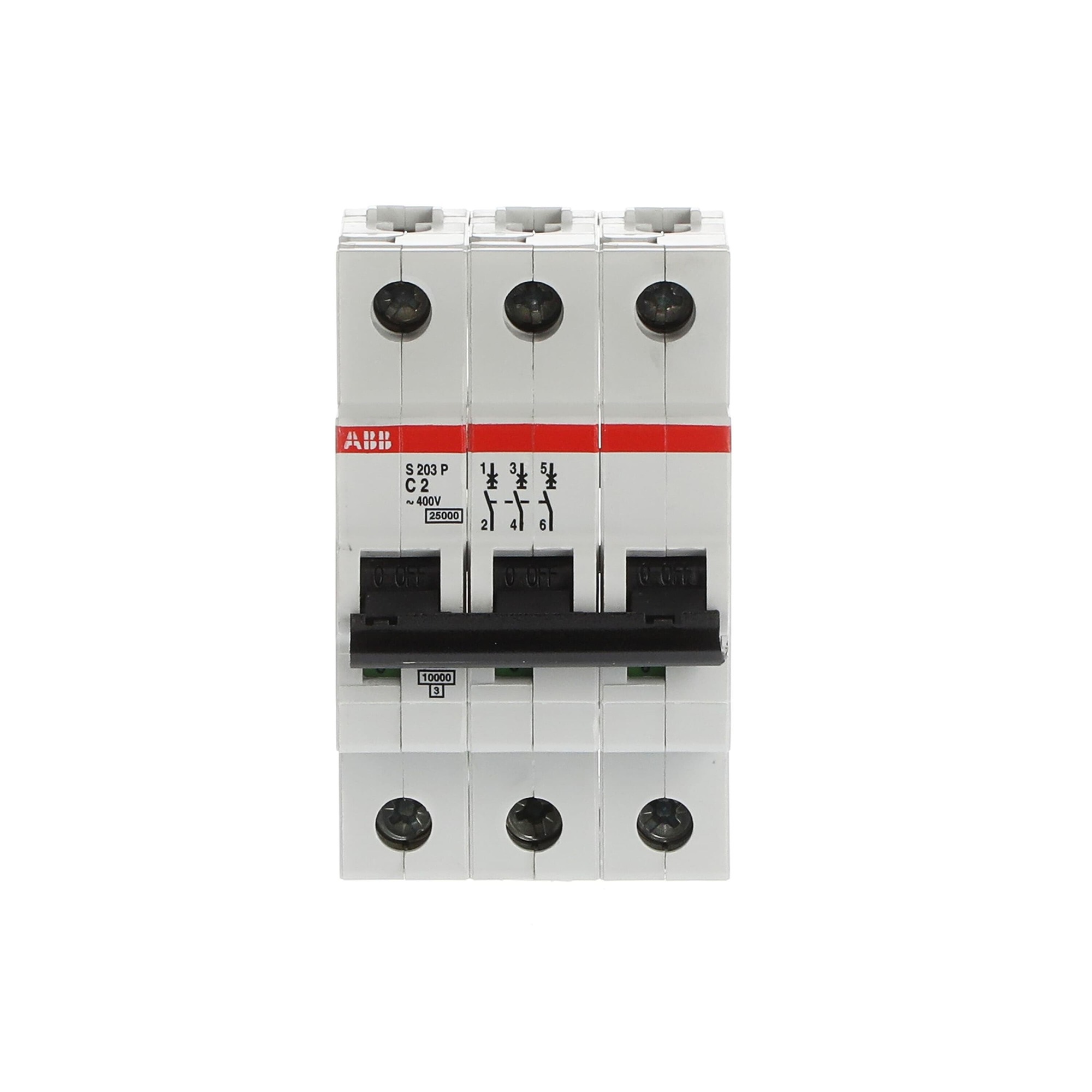 Interruptor automático 3x2A 25kA curva C S200P 2CDS283001R0024 ABB — ABB