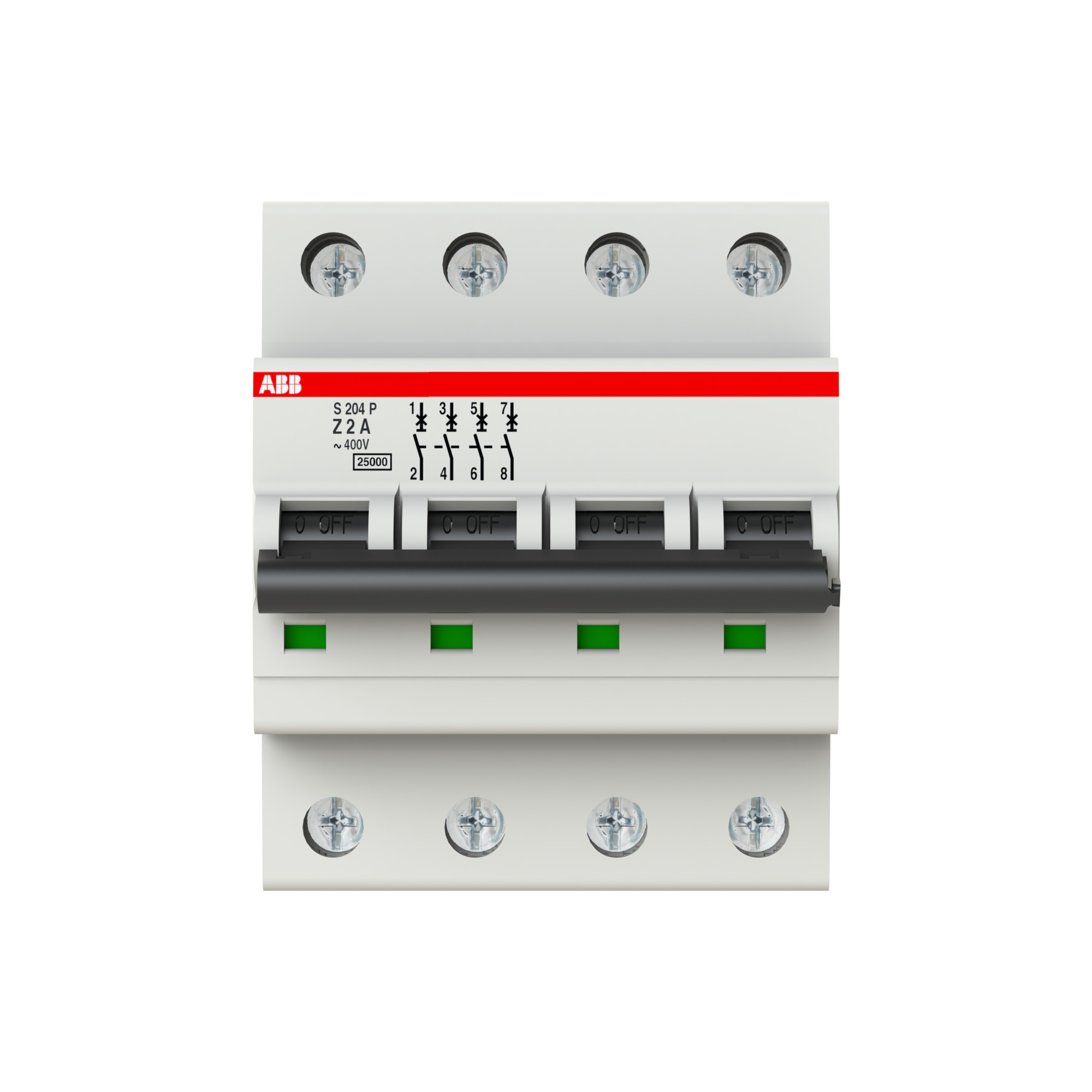 Interruptor automático 4x2A 25kA curva Z S200P 2CDS284001R0278 ABB — ABB