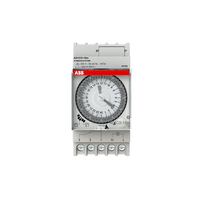 Reloj Horario Diario sin Reserva AD1CO-15M, 15MIN. 1CO, 220VCA, 2.5 Modulo 2CSM222421R1000 — ABB — ABB