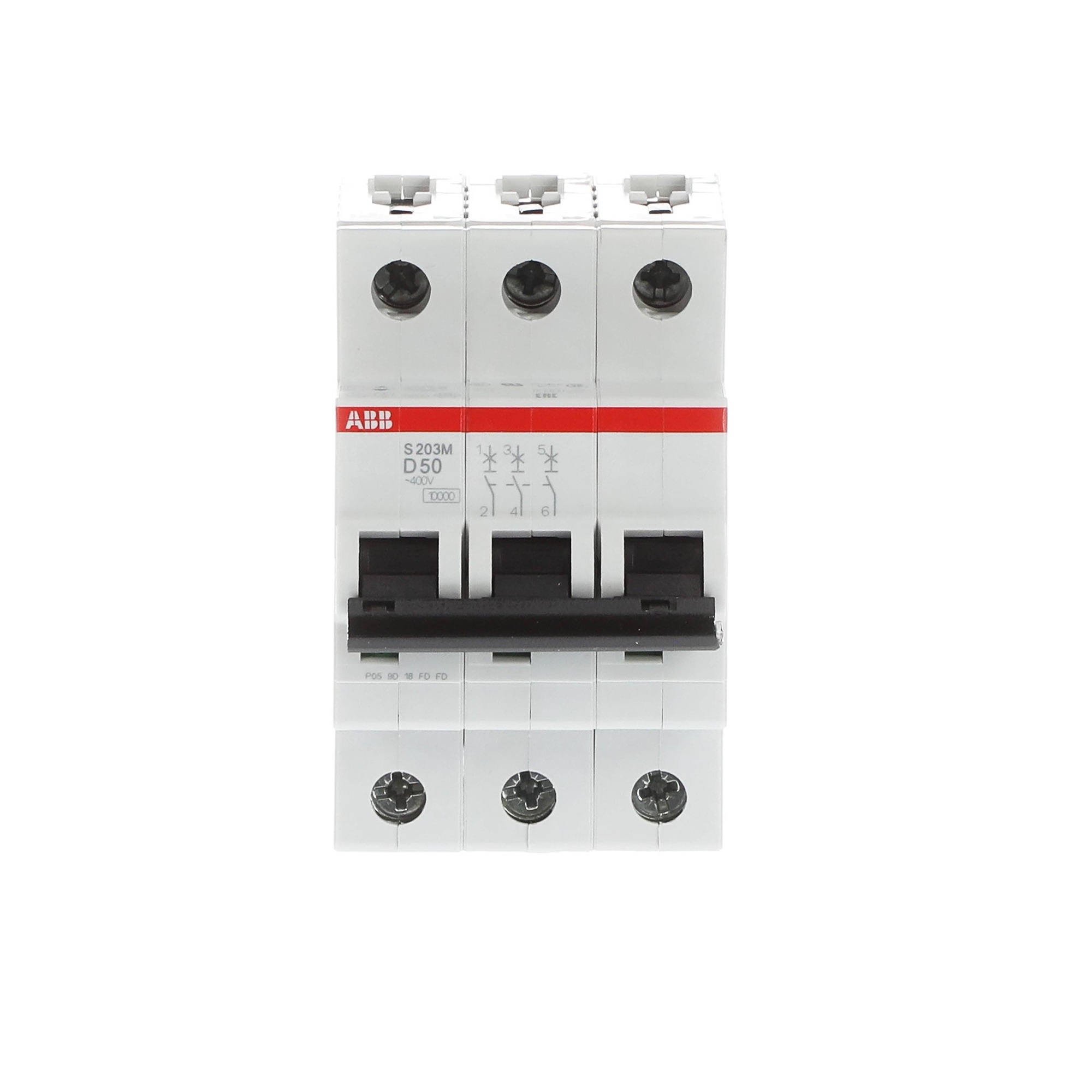 Interruptor automático 3x50A 15kA curva D 2CDS273001R0501 ABB — ABB