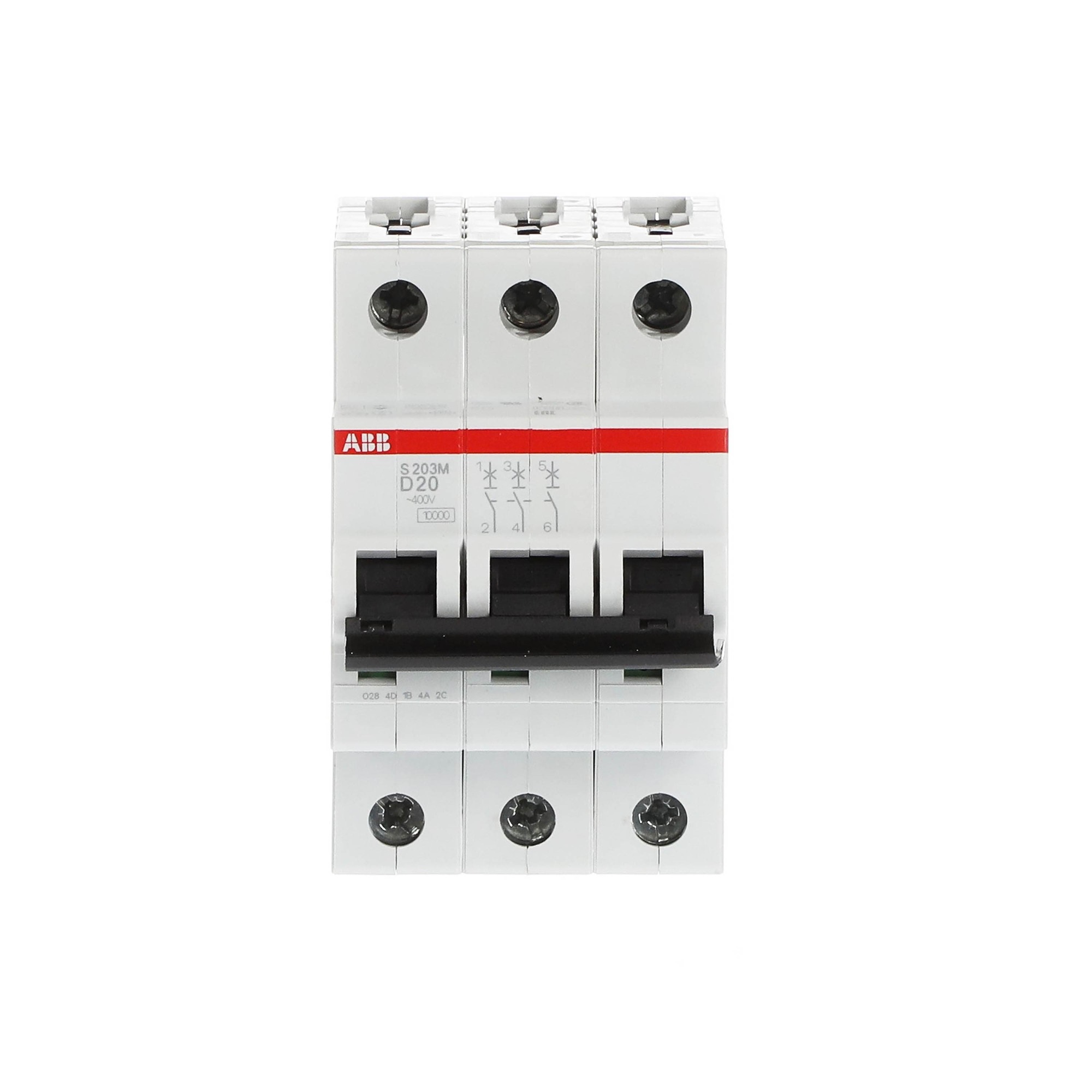 Interruptor automático 3x20A 15kA curva D 2CDS273001R0201 ABB — ABB