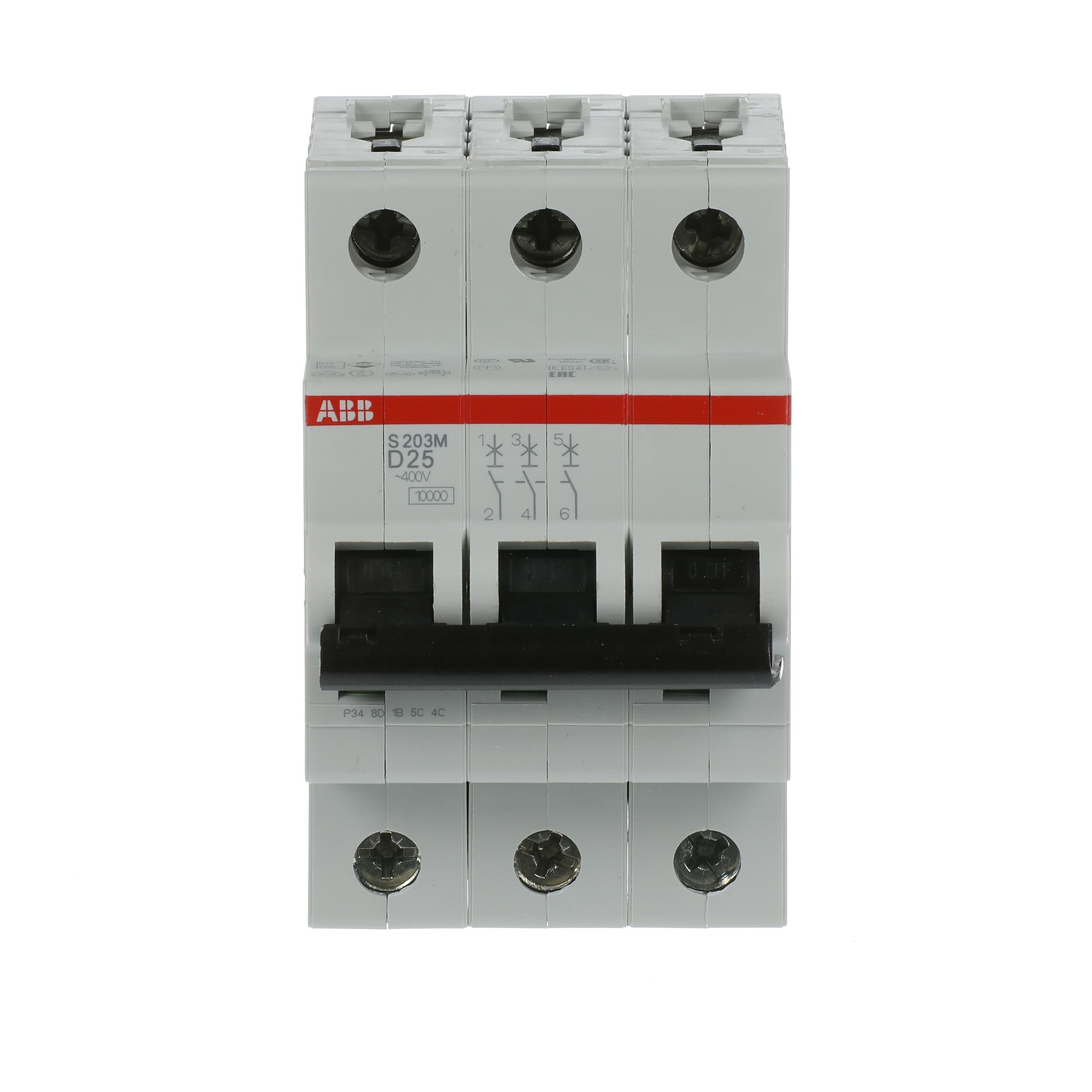 Interruptor automático 3x25A 15kA curva D 2CDS273001R0251 ABB — ABB