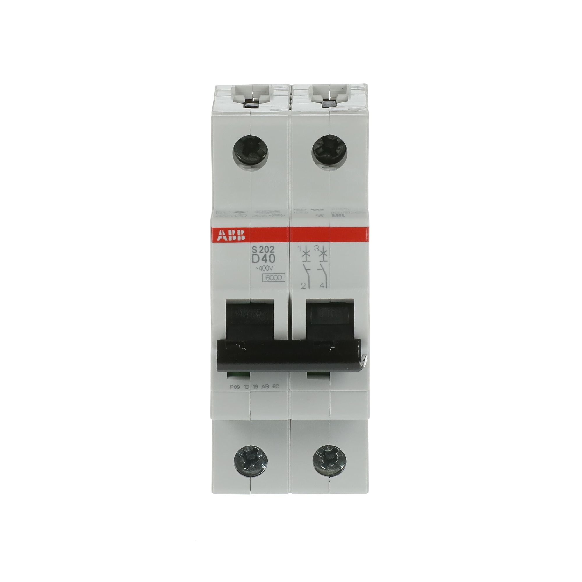 Interruptor automático 2x40A 10kA curva D S200 2CDS252001R0401 ABB — ABB