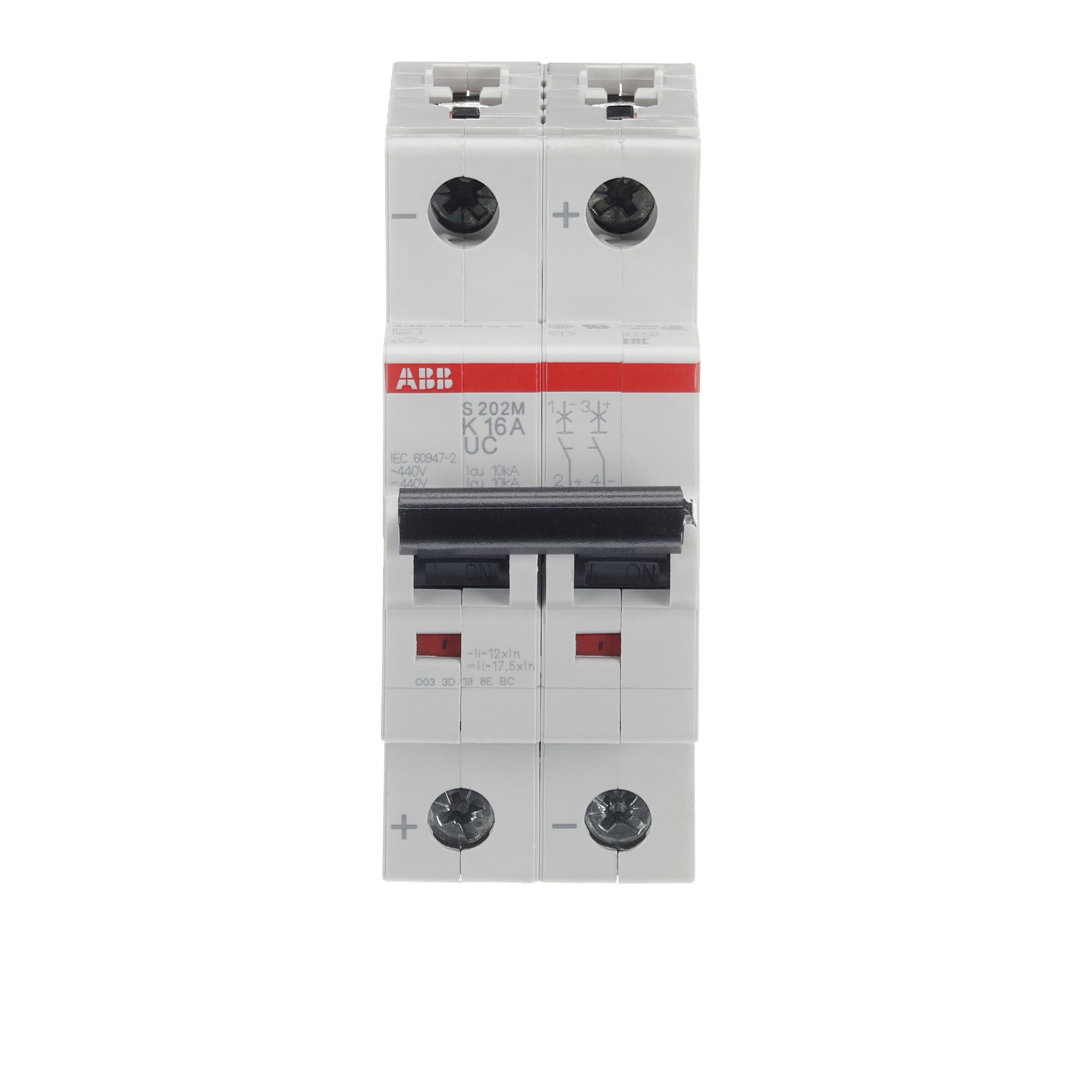 Interruptor automático 2x16A 10kA curva K 2CDS272061R0467 ABB — ABB
