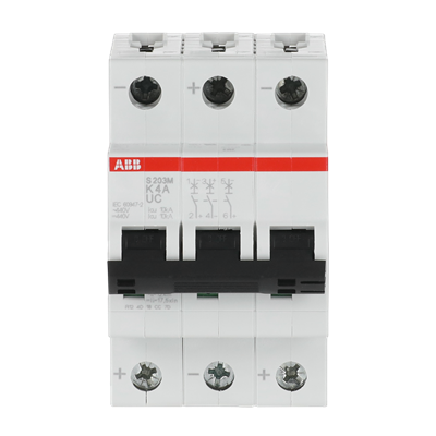 Interruptor automático 3x4A 10kA curva K 2CDS273061R0337 ABB — ABB