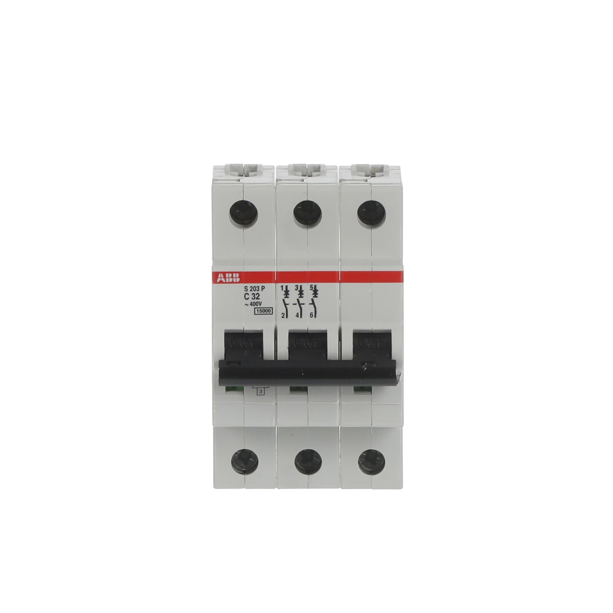 Interruptor automático 3x32A 15kA curva C S200P 2CDS283001R0324 ABB — ABB