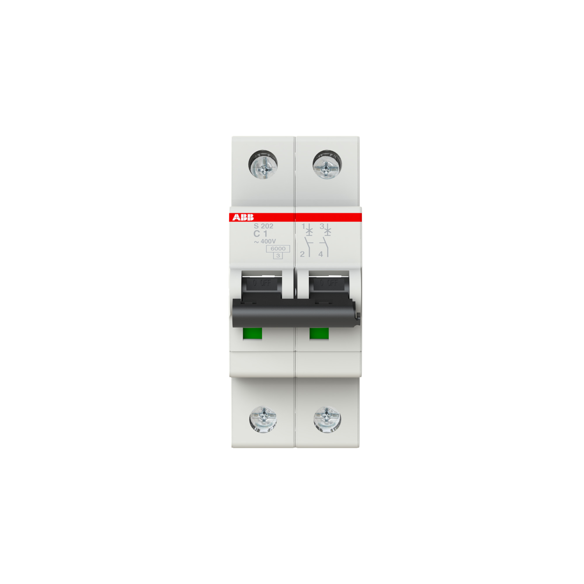 Interruptor automático 2x1A 10kA curva C S200 2CDS252001R0014 ABB — ABB