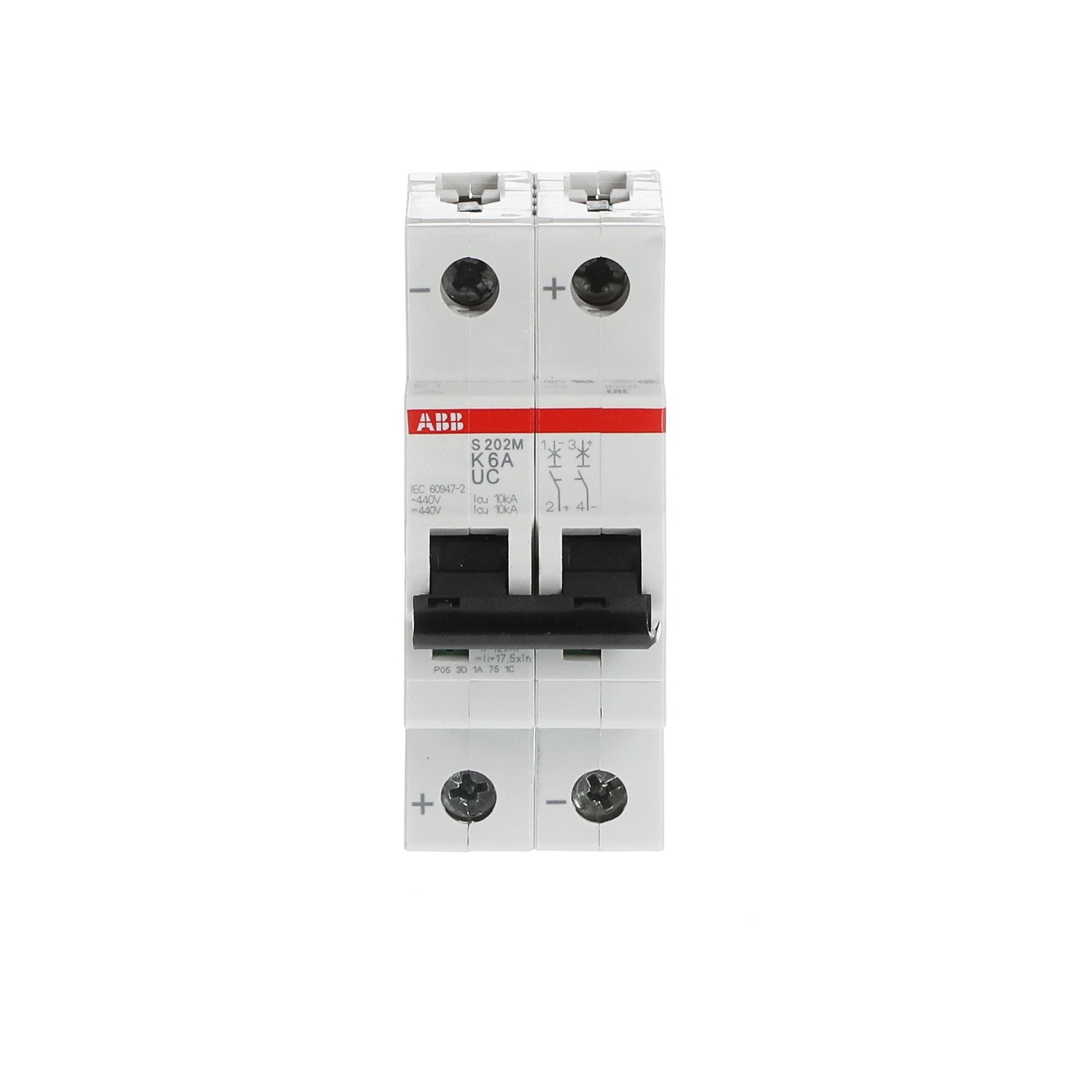 Interruptor automático 2x6A 10kA curva K 2CDS272061R0377 ABB — ABB