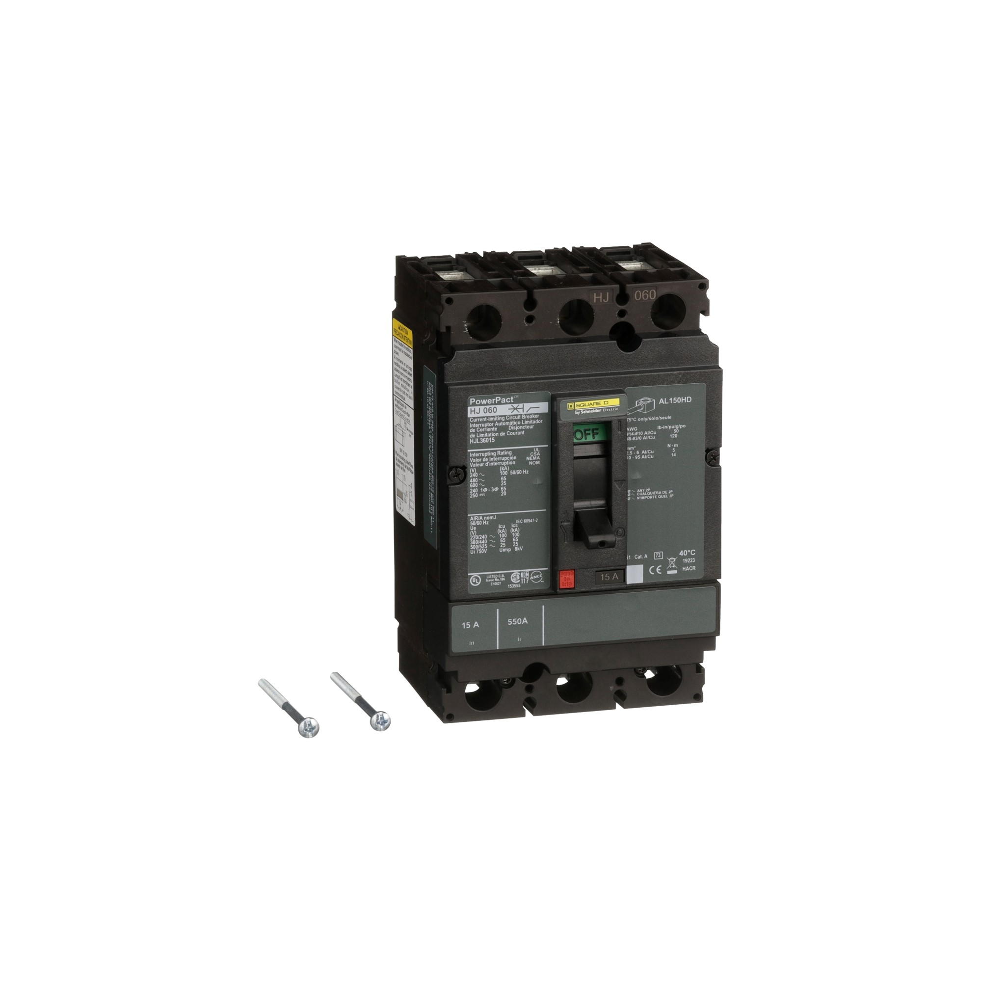 Interruptor de Caja Moldeada UL Termomagnetico 15A 3P 65kA HJL36015 — Schneider Electric — Schneider Electric