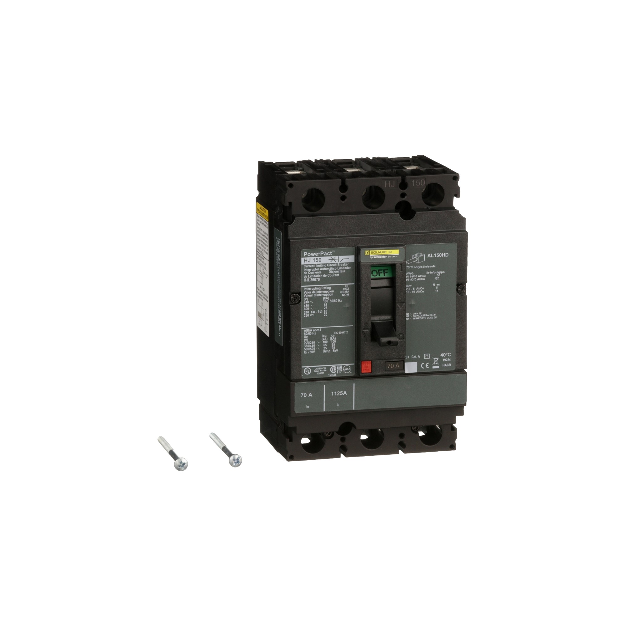 Interruptor de Caja Moldeada UL Termomagnetico 70A 3P 65kA HJL36070 — Schneider Electric — Schneider Electric