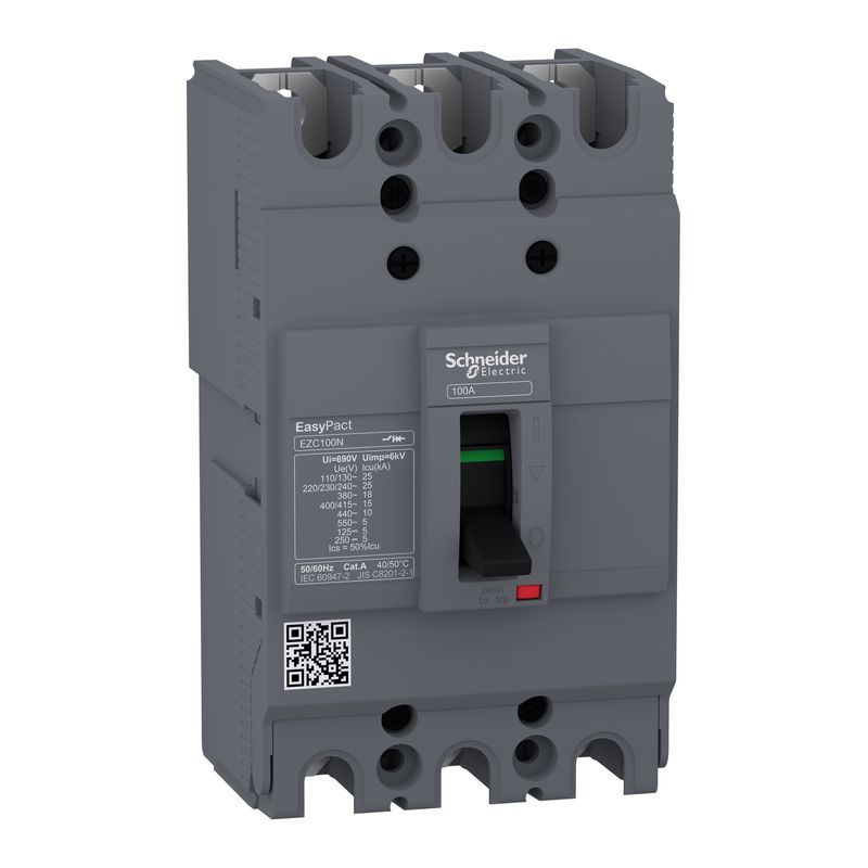 Interruptor Automático Caja Moldeada 3P Fijo 100A 18kA Easypact Ezc EZC100N3100 — Schneider Electric — Schneider Electric