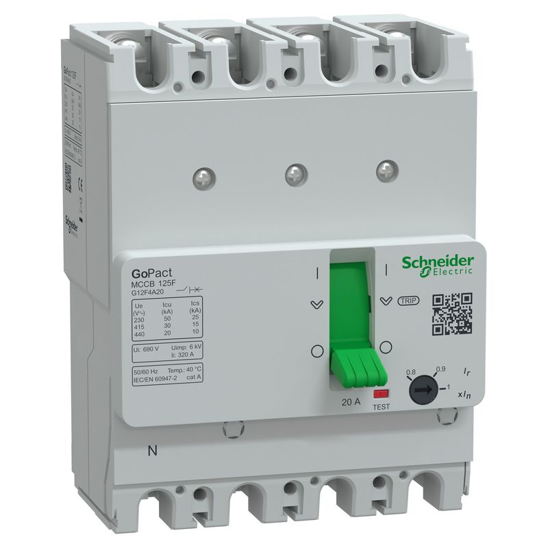 Interruptor caja moldeada 3x20A 30kA — Regulable G12F4A20 Schneider — Schneider Electric