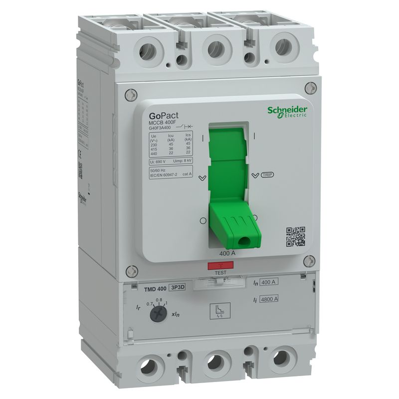 Interruptor caja moldeada 3x400A 36kA — Regulable G40F3A400 Schneider — Schneider Electric