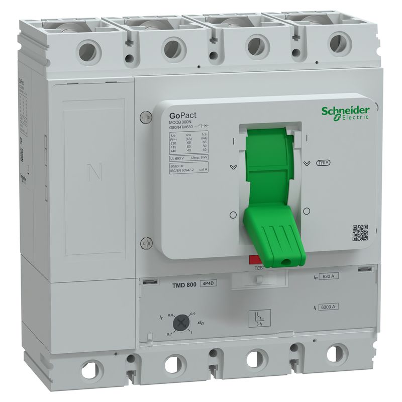 Interruptor Gopact MCCB 630A 4P 50kA Tmd G80N4TM630 — Schneider Electric — Schneider Electric