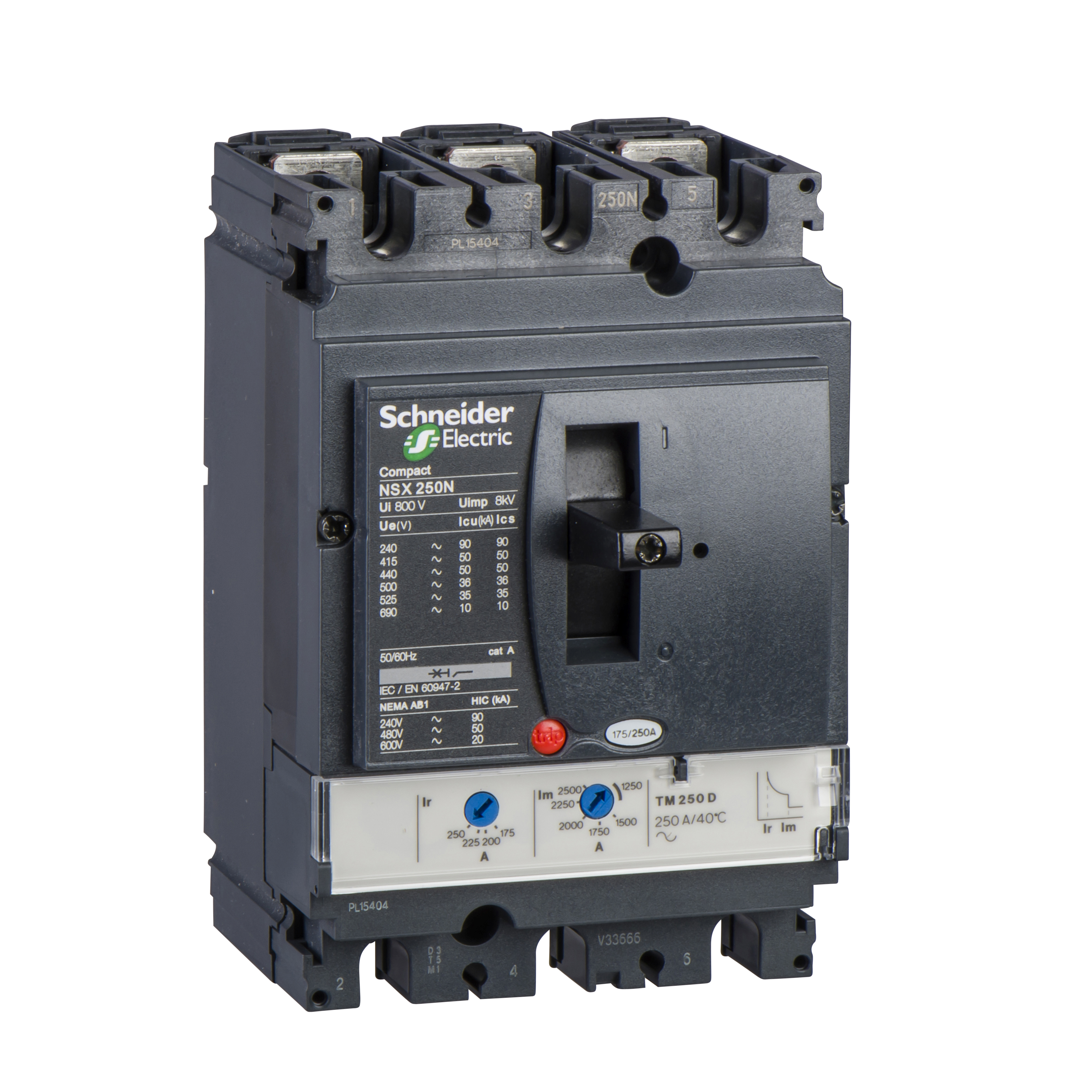 Interruptor caja moldeada 3x200A 50kA COMPACT NSX — Regulable 43183159 Schneider — Schneider Electric
