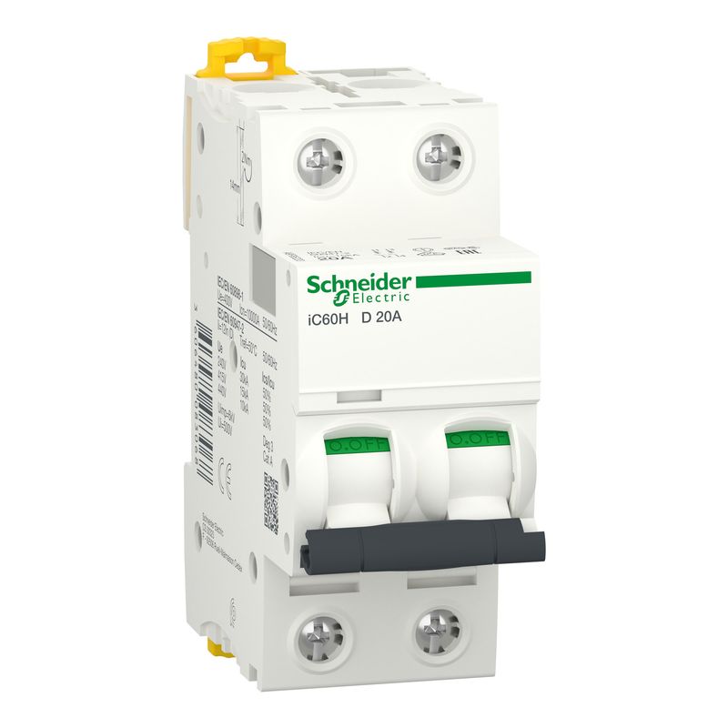 Interruptor automático 2x20A curva D IC60H A9F85220 Schneider — Schneider Electric