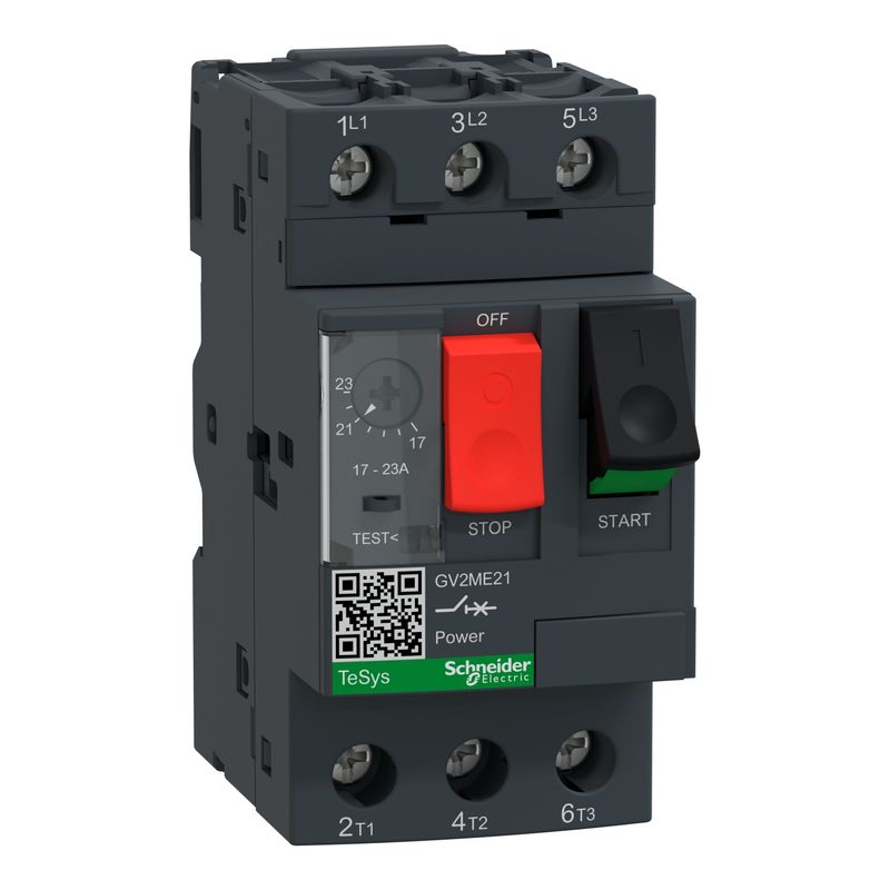 Guardamotor magnetotérmico mando por pulsador 3 polos - 17-23A GV2ME21 — Schneider Electric — Schneider Electric