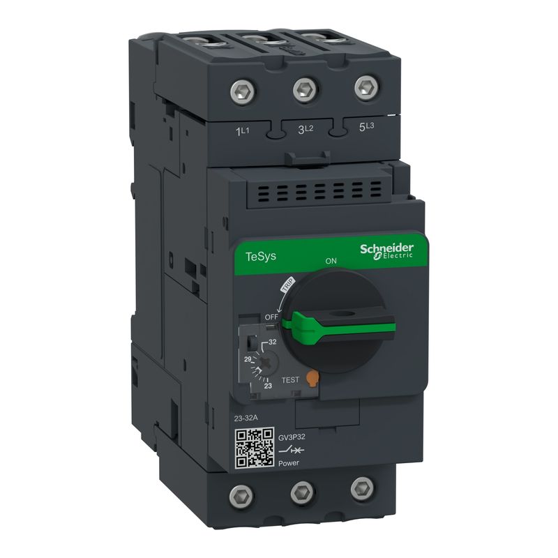 Guardamotor Magnetotermico Tesys Gv, 3 Polos, 23-32 a, Mando por Selector Rotatorio GV3P32 — Schneider Electric — Schneider Electric