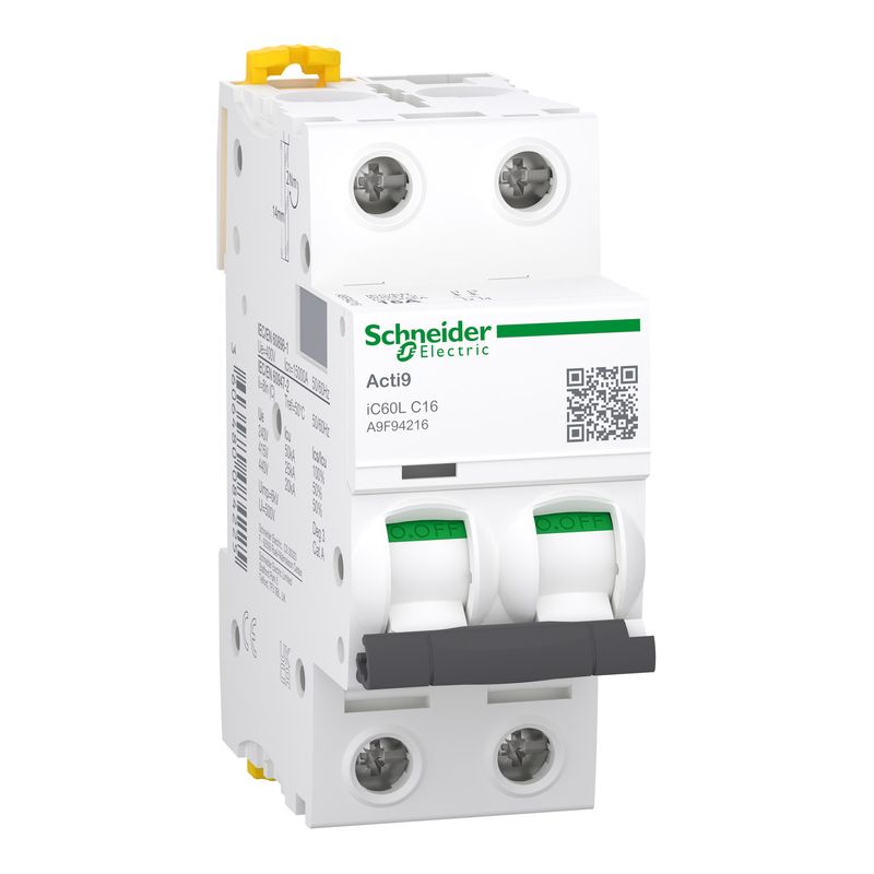 Interruptor automático 2x16A 20kA curva C IC60L A9F94216 Schneider — Schneider Electric