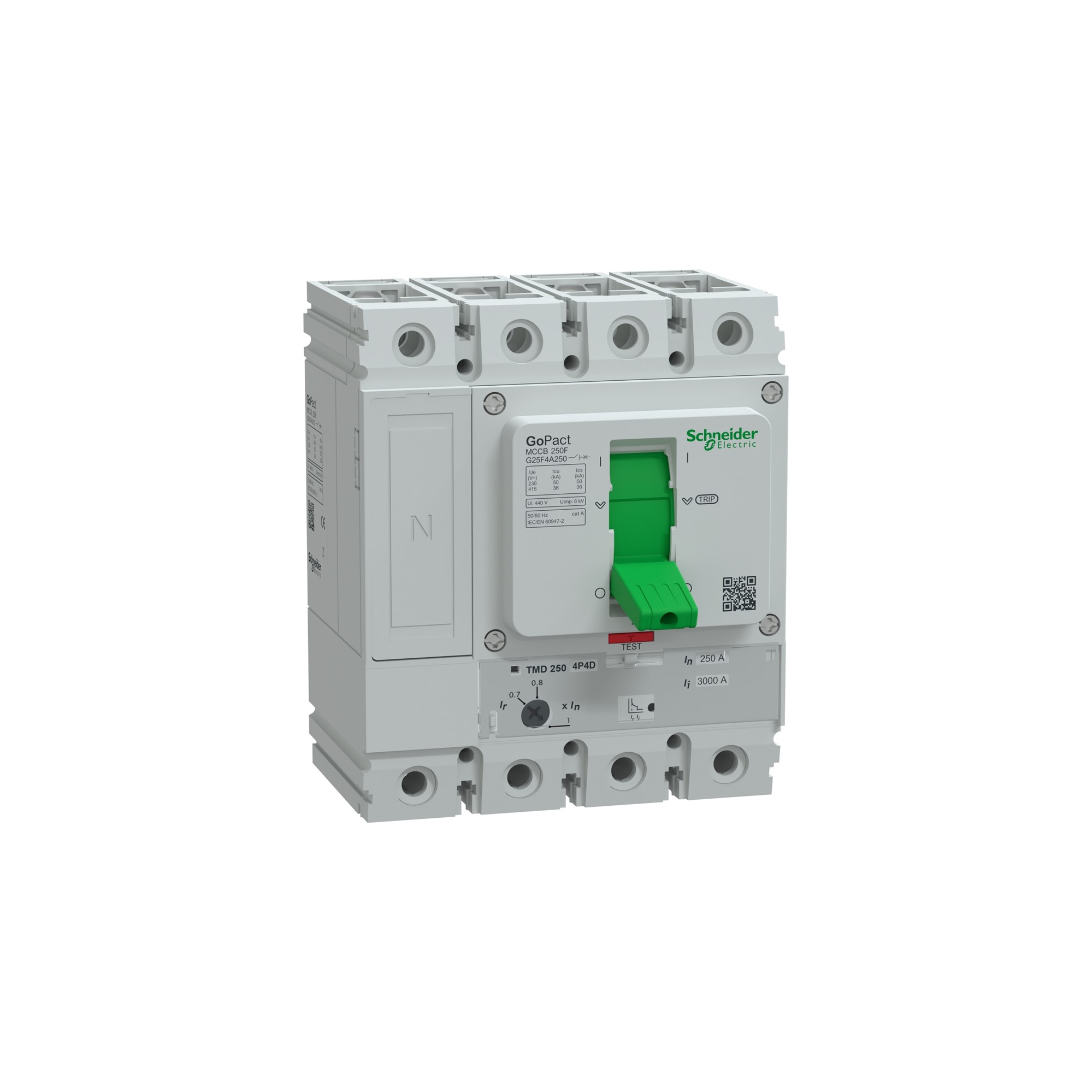 Interruptor caja moldeada 4x250A 36kA — Regulable G25F4A250 Schneider — Schneider