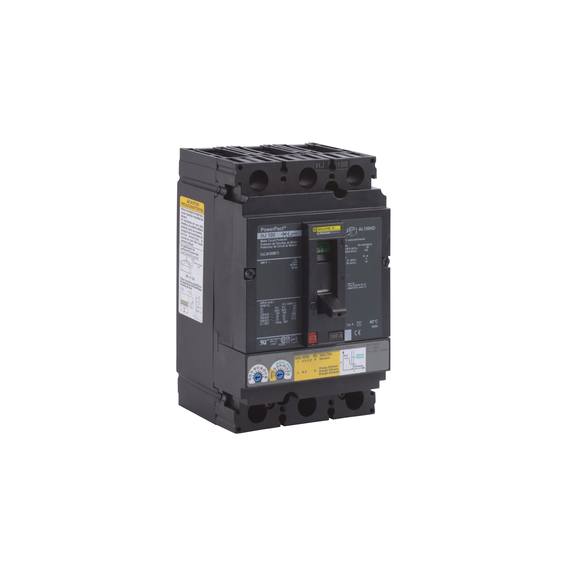 Interruptor UL Magnético 3P 18-1040A 65kA Caja Moldeada Fijo HJL36100M73 — Schneider Electric — Schneider Electric