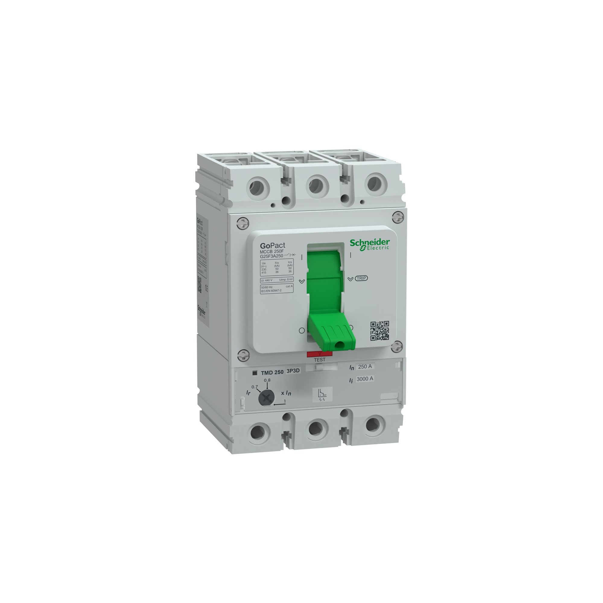 Interruptor caja moldeada 3x250A 36kA — Regulable G25F3A250 Schneider — Schneider
