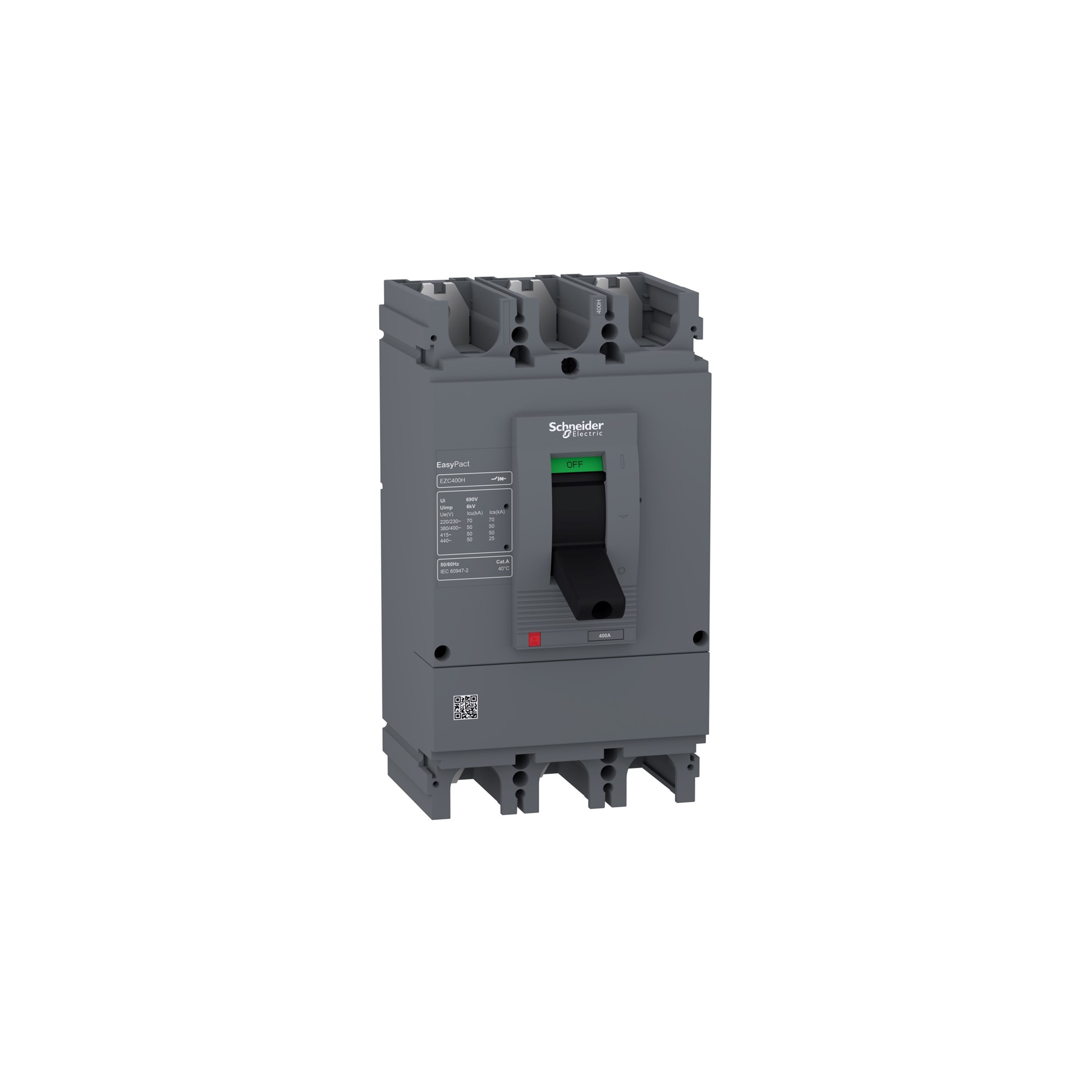 Interruptor EZC400 3P 400A 50kA 380V AC Tmd sin Regulación EZC400H3400N — Schneider Electric — Schneider Electric