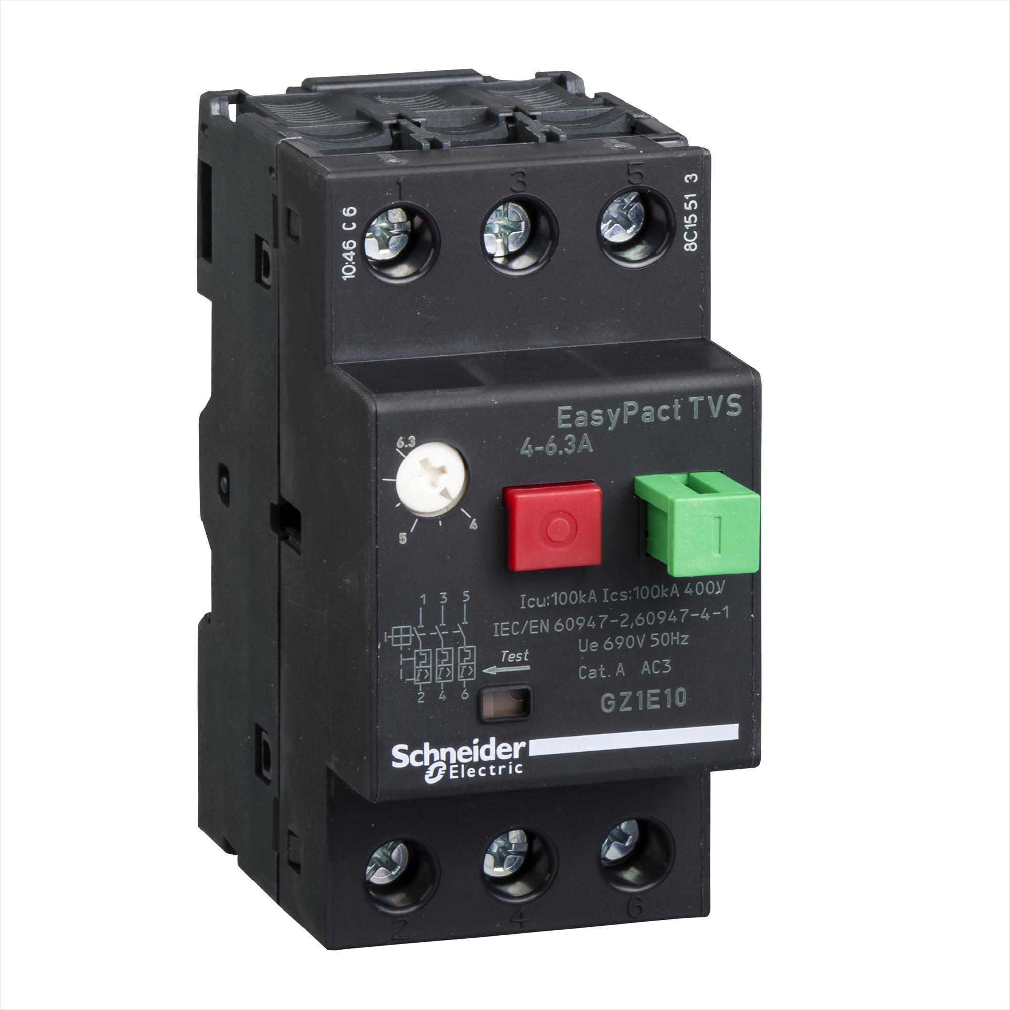 Guardamotor Magnetotormico Easypact Tvs 4-6.3A GZ1E10 — Schneider Electric — Schneider Electric