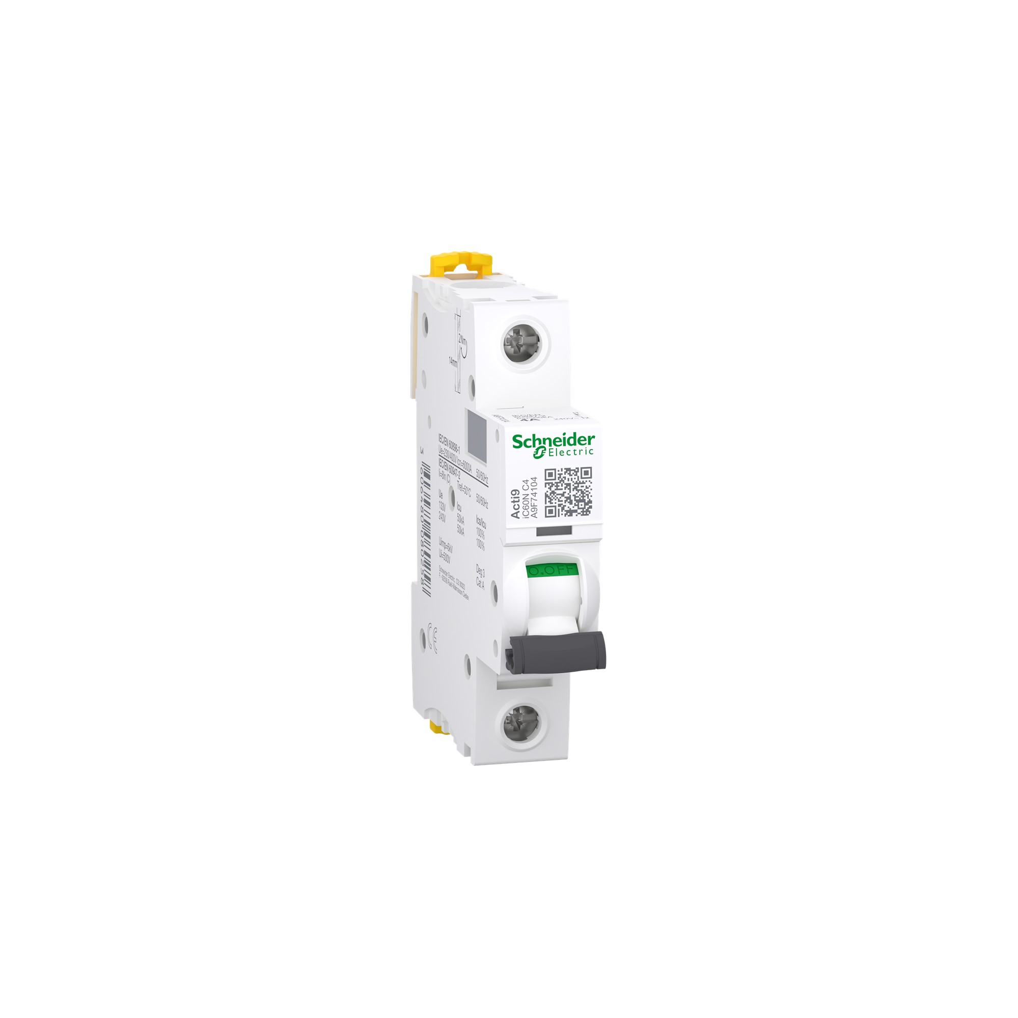 Interruptor automático 1x4A 10kA curva C IC60N A9F74104 Schneider — Schneider