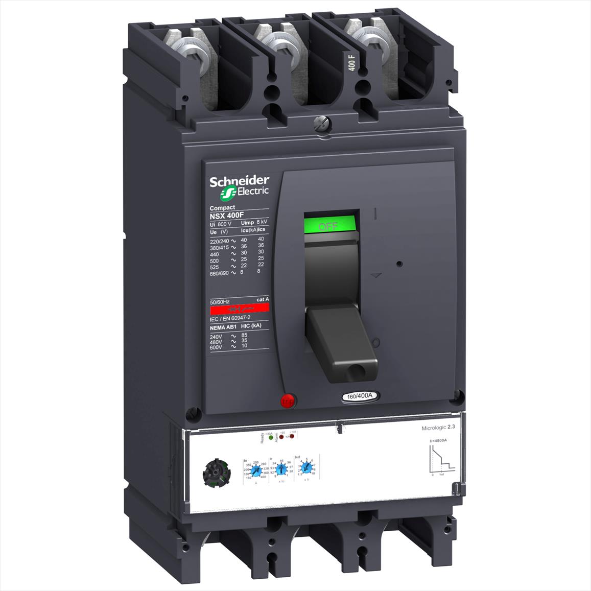 Interruptor caja moldeada 3x400A 50kA COMPACT NSX — Regulable 43269359 Schneider — Schneider