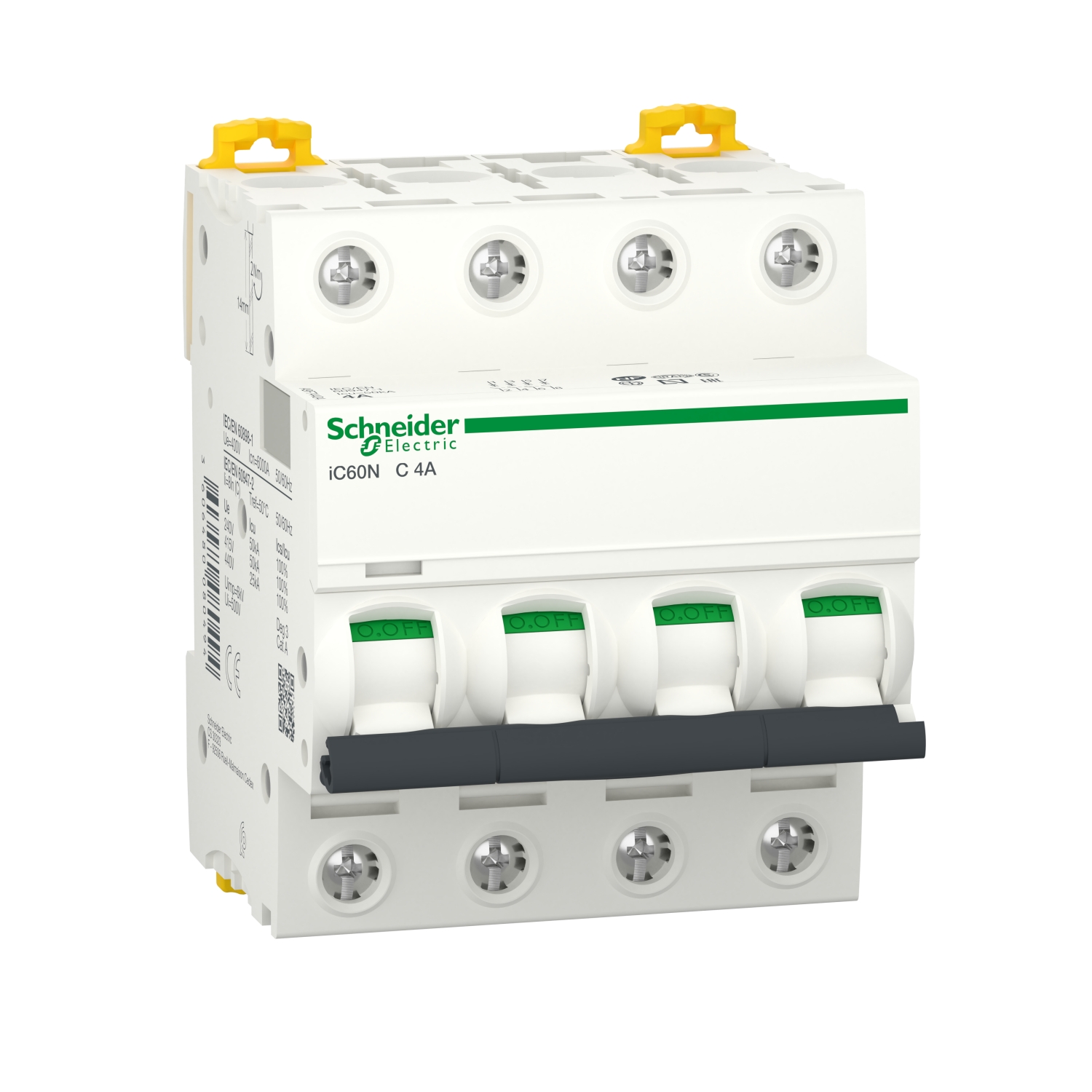 Interruptor automático 4x4A curva C IC60N A9F74404 Schneider — Schneider
