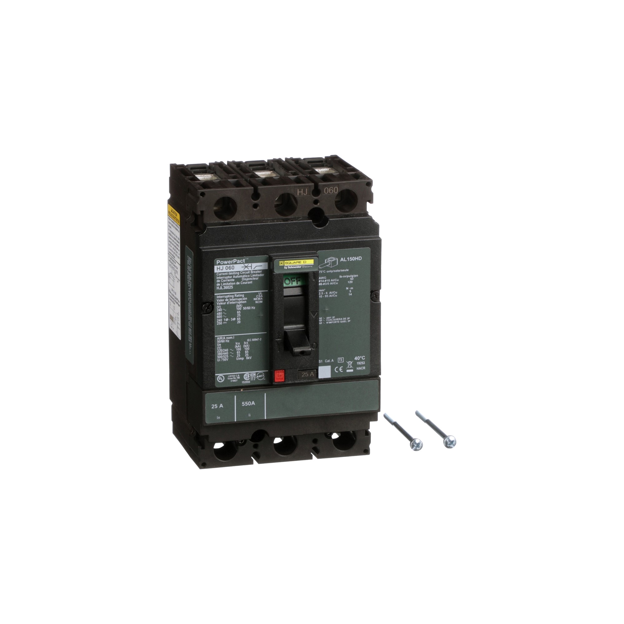 Interruptor de Caja Moldeada UL Termomagnetico 25A 3P 65kA HJL36025 — Schneider Electric — Schneider Electric